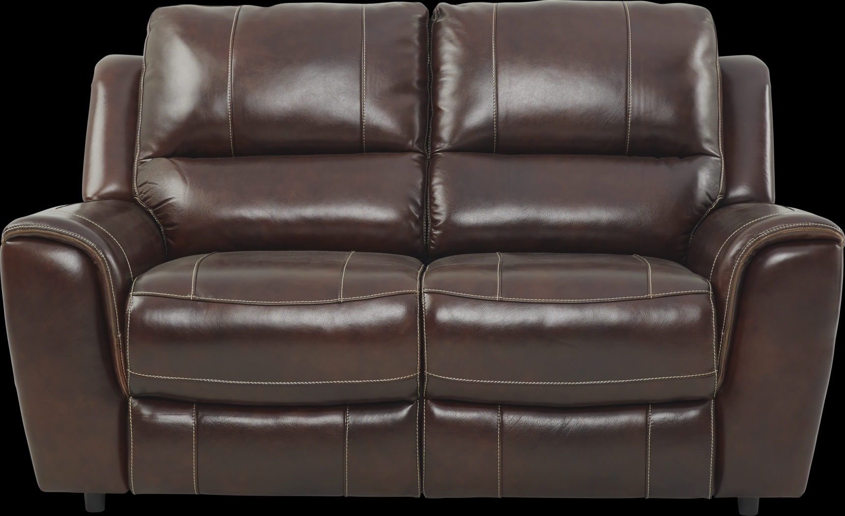 Lanzo Merlot Leather Loveseat - Thumbnail - Image 1