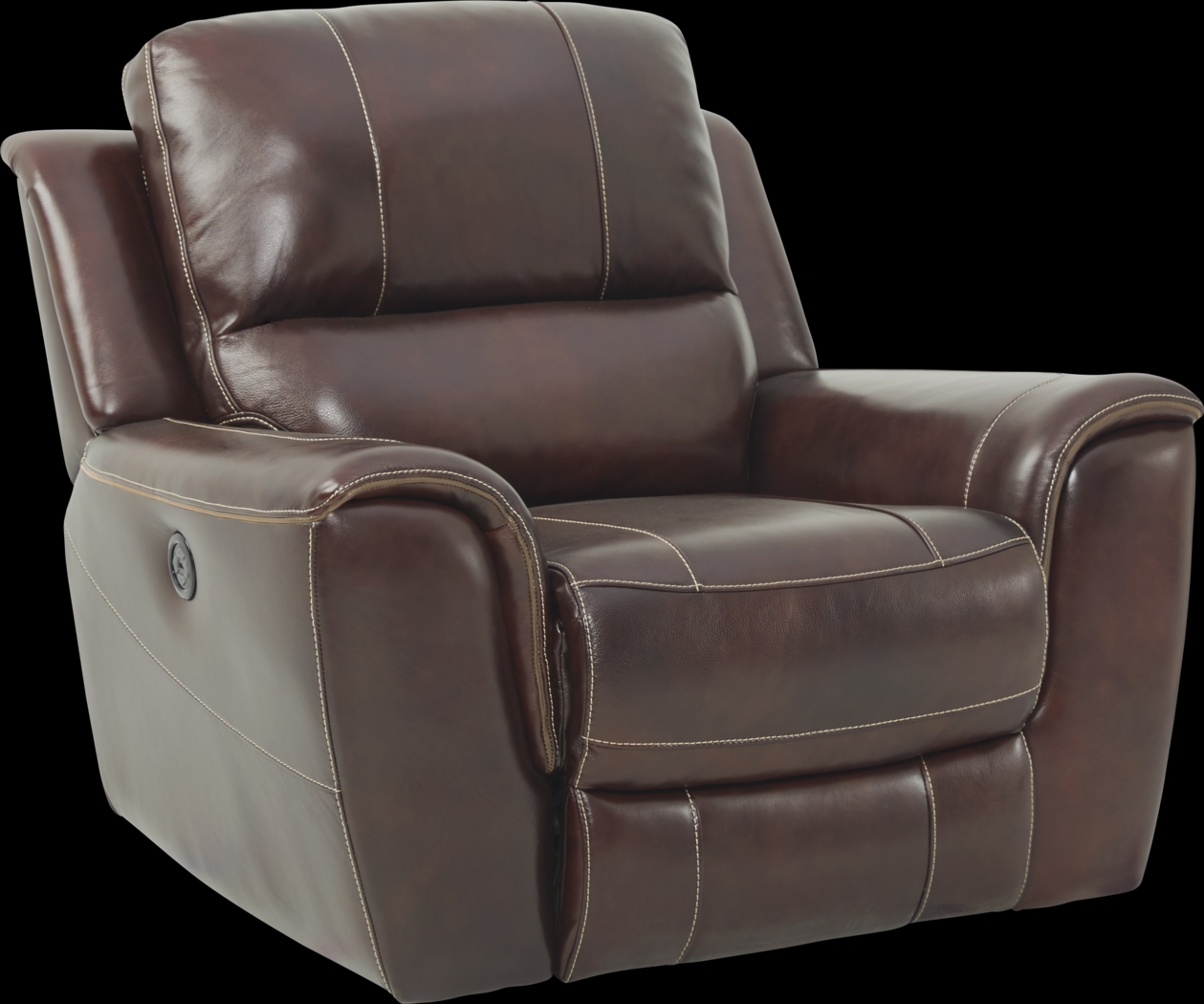 Lanzo Merlot Leather Recliner - Thumbnail - Image 1