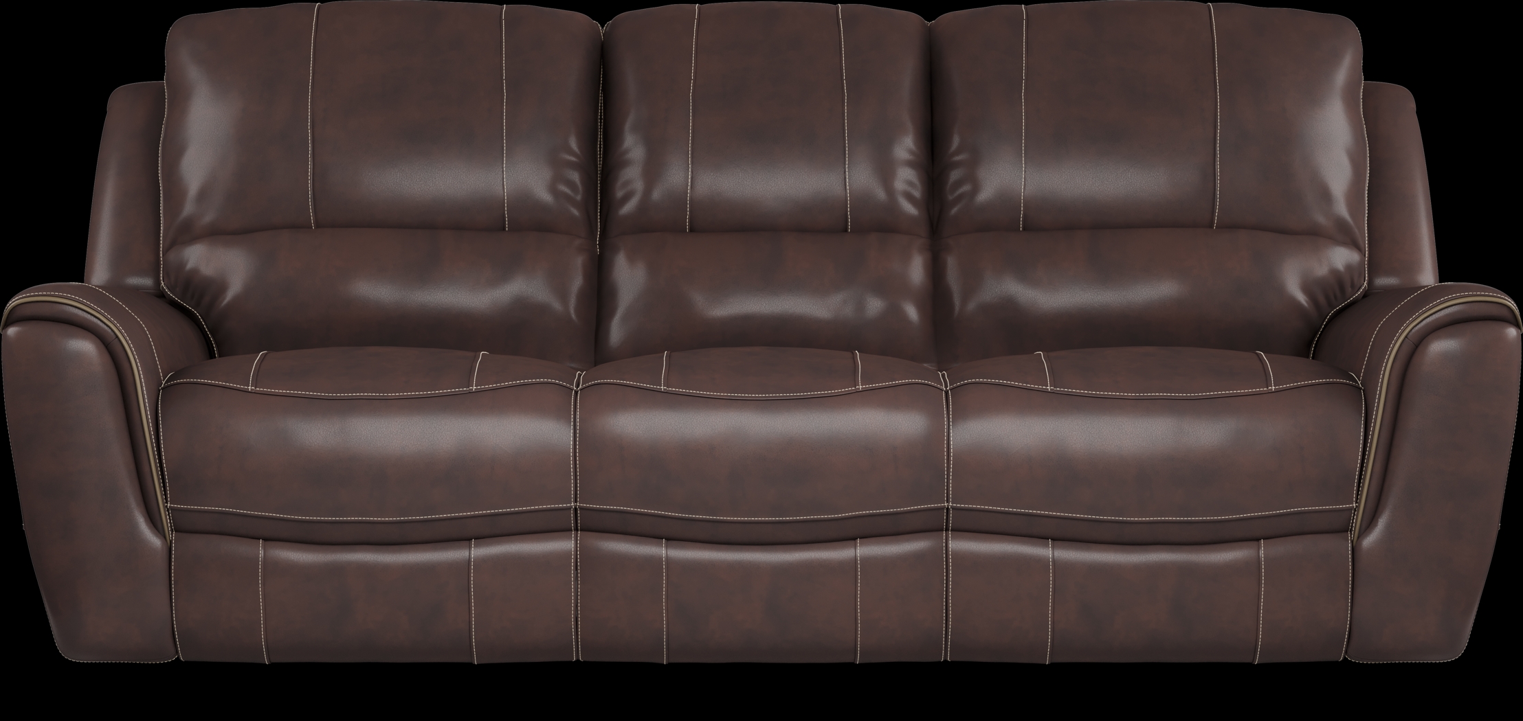 Lanzo Merlot Leather 5 Pc Living Room with Reclining Sofa - Thumbnail - Image 2