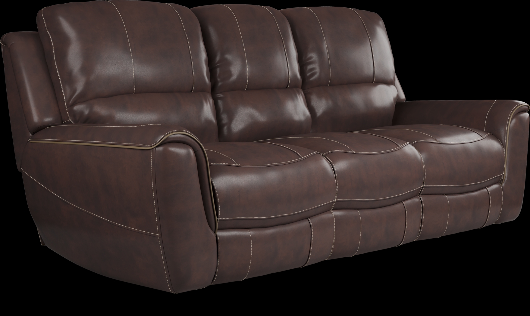 Lanzo Merlot Leather 5 Pc Living Room with Reclining Sofa - Thumbnail - Image 3