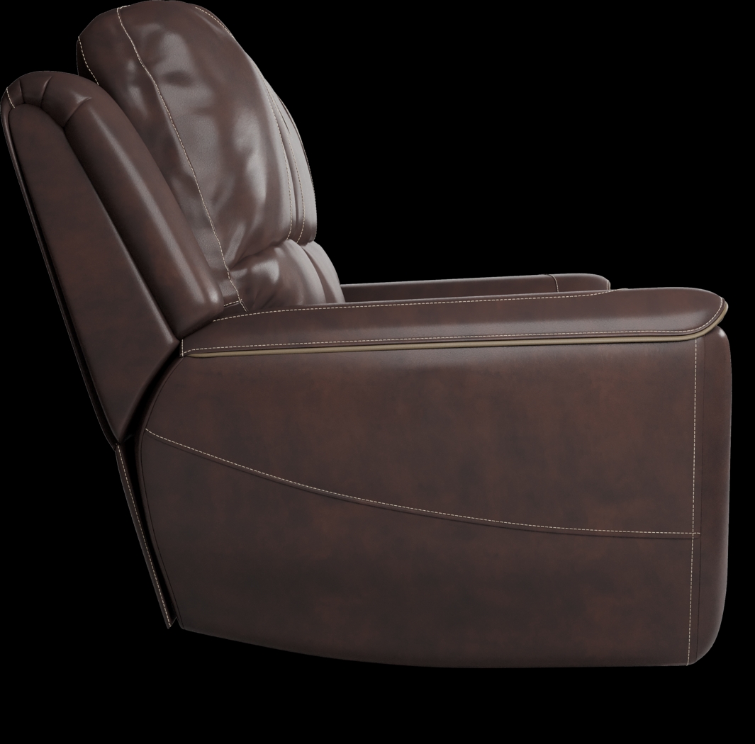 Lanzo Merlot Leather 5 Pc Living Room with Reclining Sofa - Thumbnail - Image 4