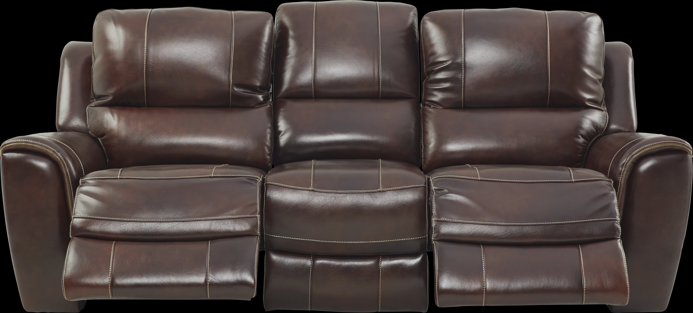 Lanzo Merlot Leather 5 Pc Living Room with Reclining Sofa - Thumbnail - Image 5