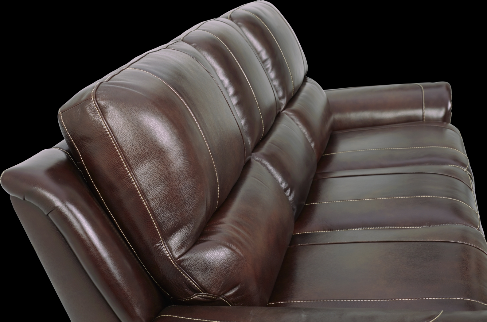 Lanzo Merlot Leather 5 Pc Living Room with Reclining Sofa - Thumbnail - Image 6