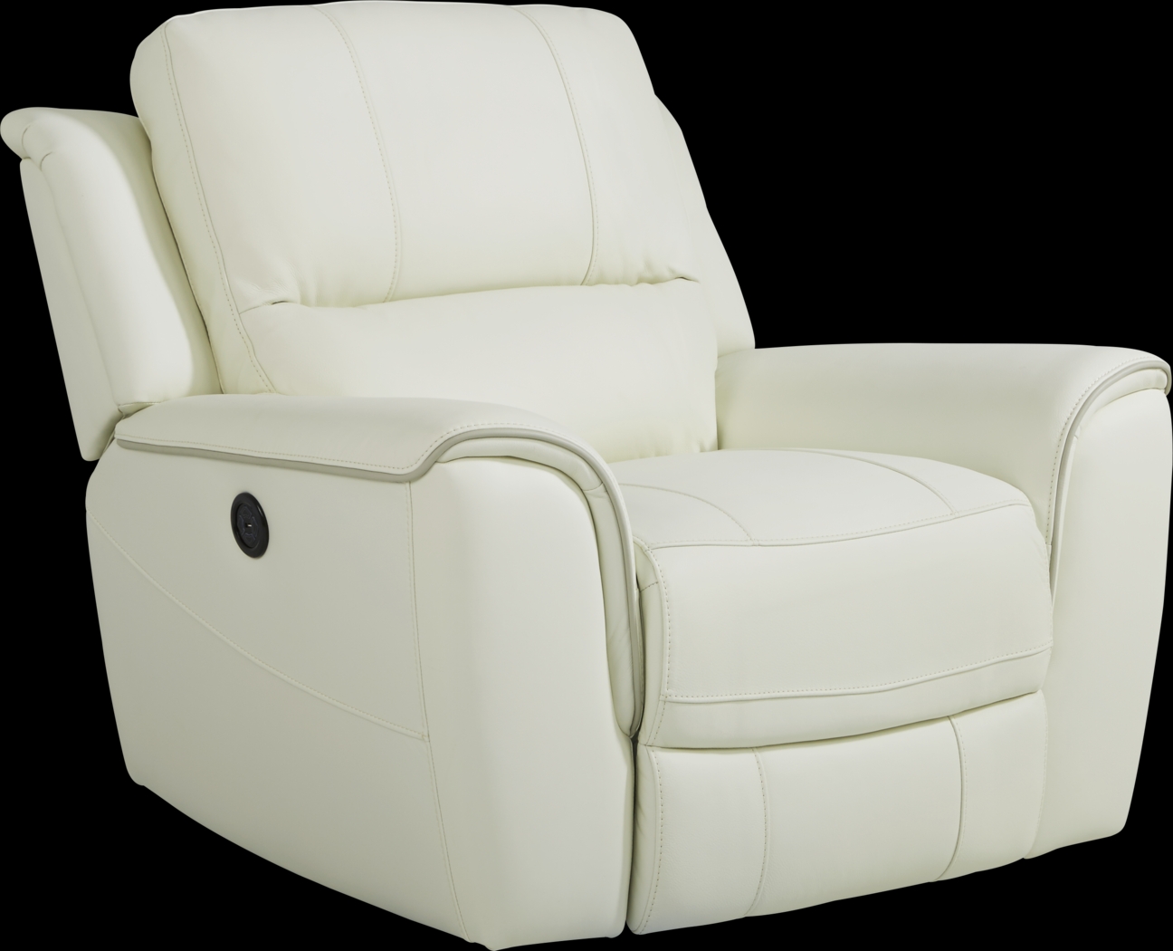 Lanzo Off-White Leather 8 Pc Living Room with Reclining Sofa - Thumbnail - Image 8