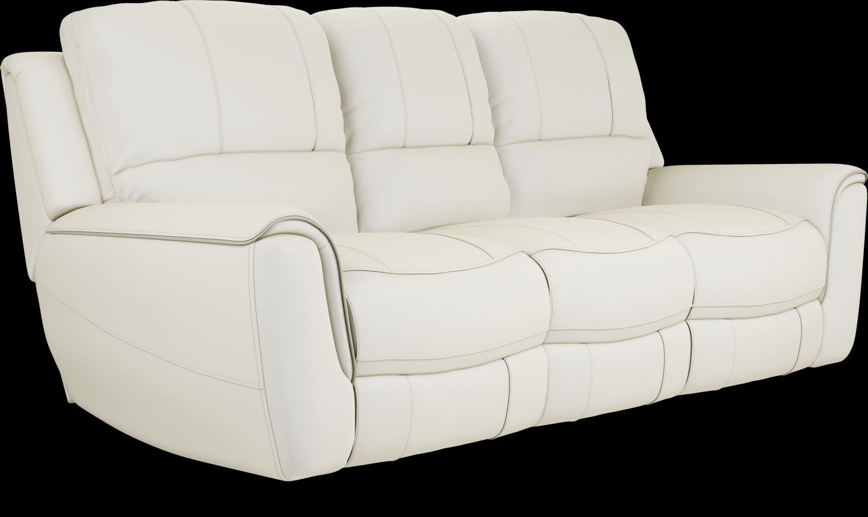 Lanzo Off-White Leather 3 Pc Living Room with Reclining Sofa - Thumbnail - Image 3