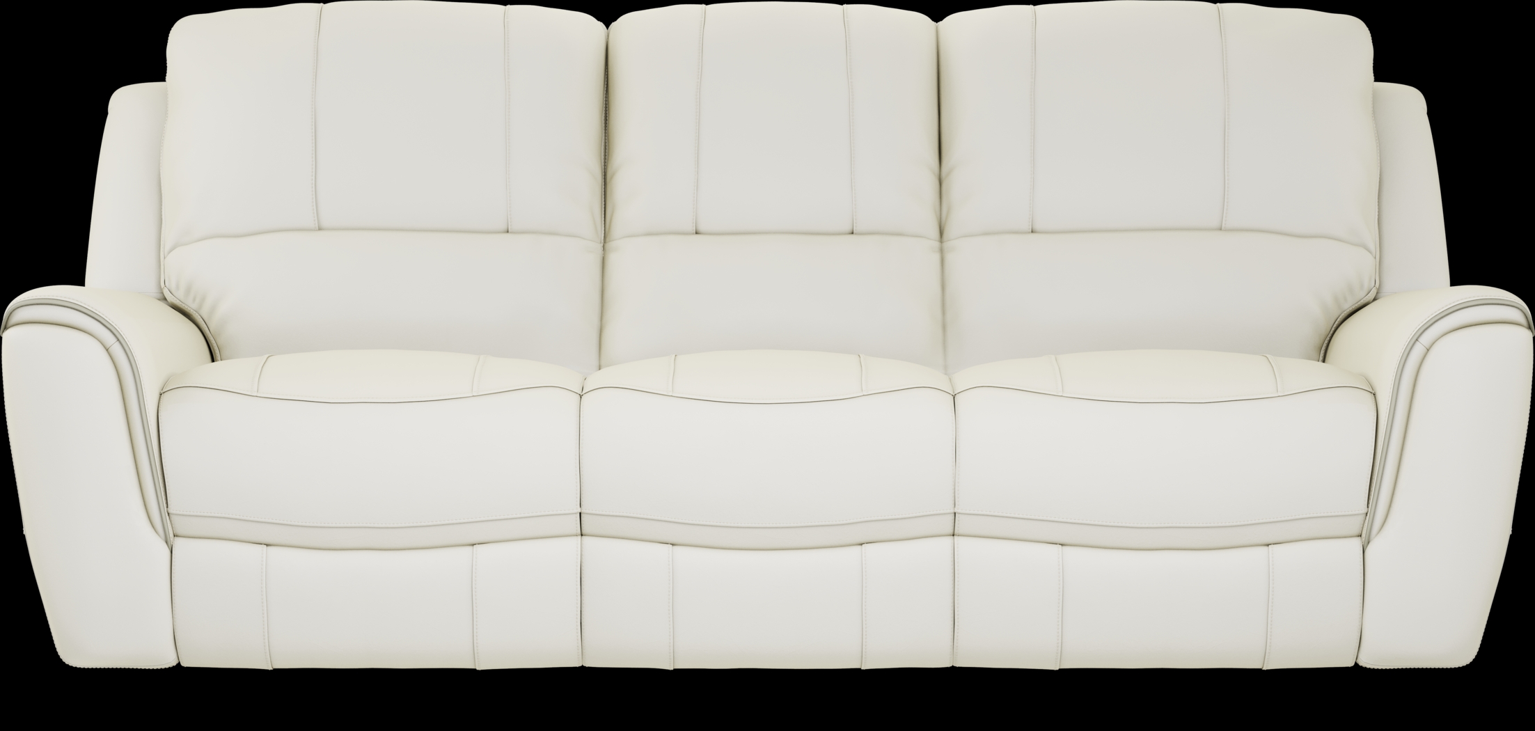 Lanzo Off-White Leather Reclining Sofa - Thumbnail - Image 1