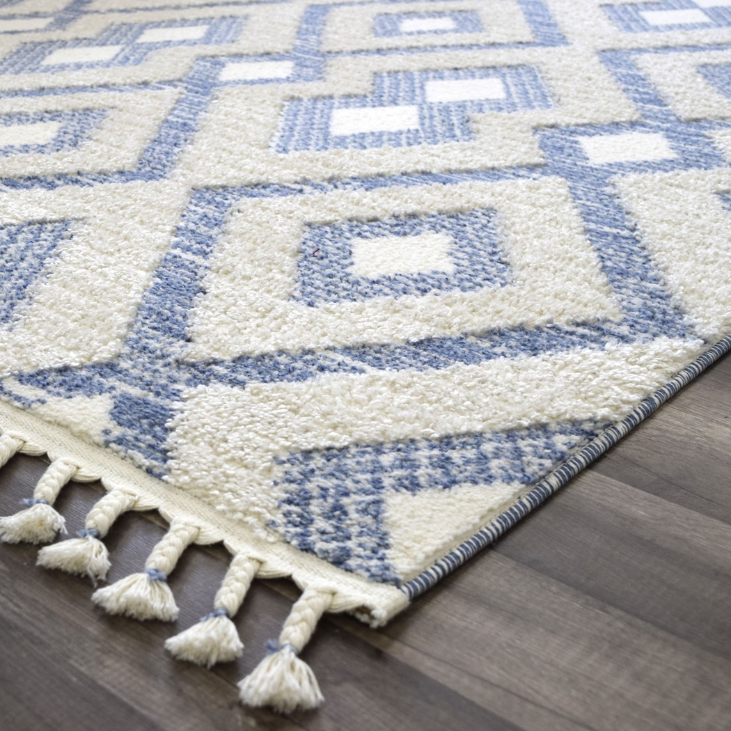 Laozui White/Blue 5' x 7' Rug - Thumbnail - Image 4