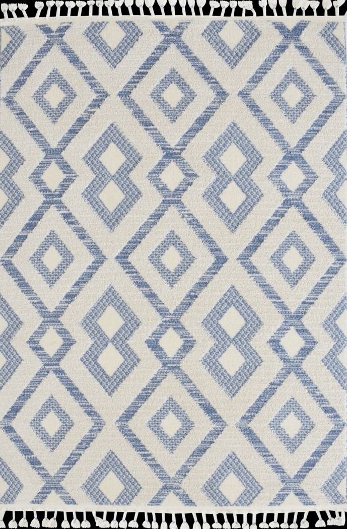 Laozui White/Blue 5' x 7' Rug - Thumbnail - Image 1