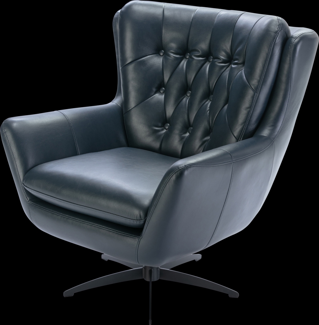 Lapua Blue Swivel Accent Chair - Thumbnail - Image 13