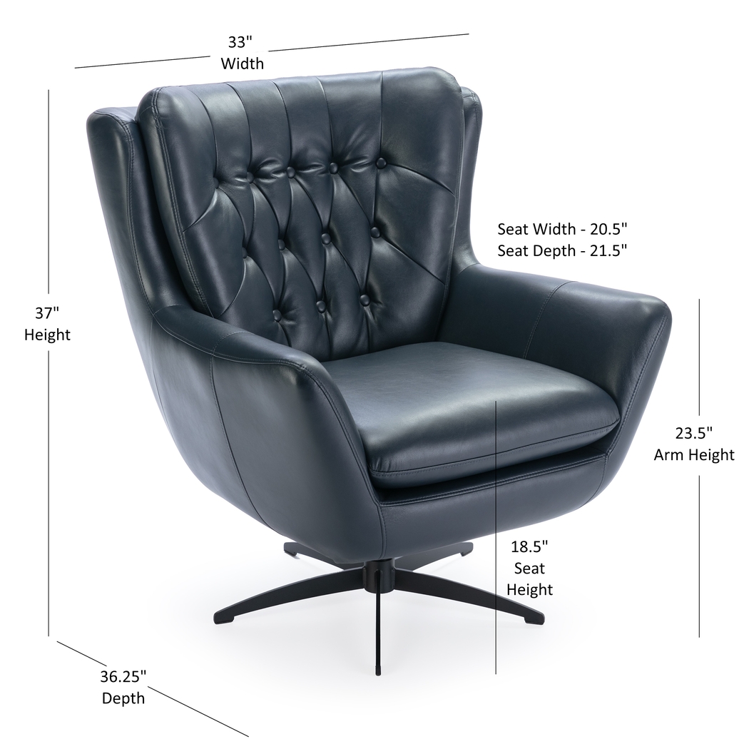 Lapua Blue Swivel Accent Chair - Thumbnail - Image 19
