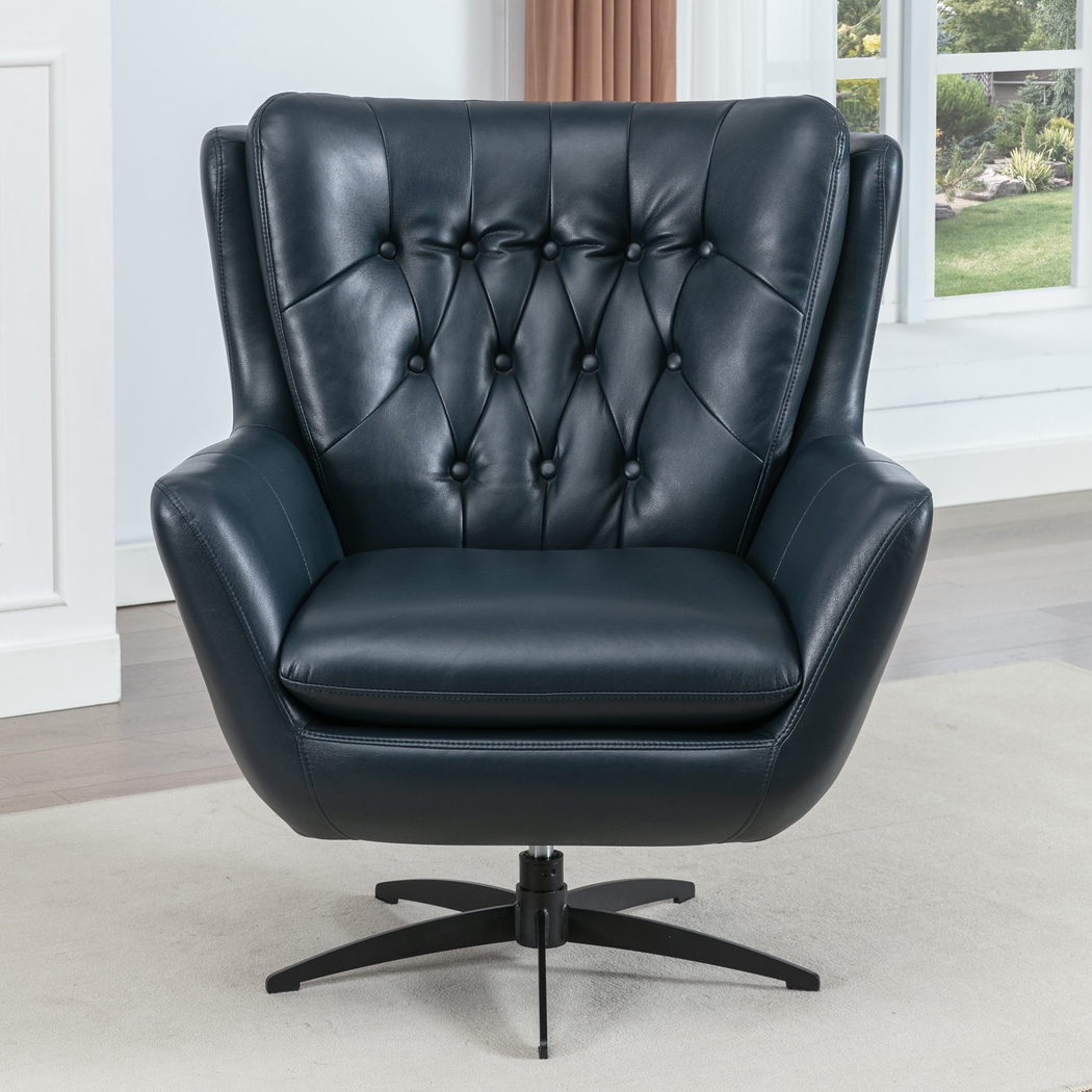 Lapua Blue Swivel Accent Chair - Thumbnail - Image 4