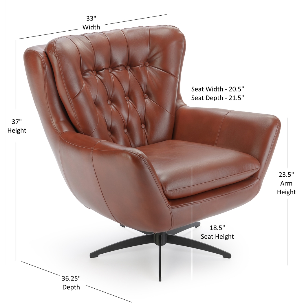 Lapua Brown Swivel Accent Chair - Thumbnail - Image 11