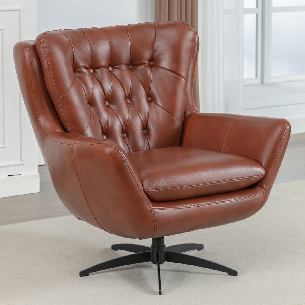 Lapua Brown Swivel Accent Chair - Thumbnail - Image 4