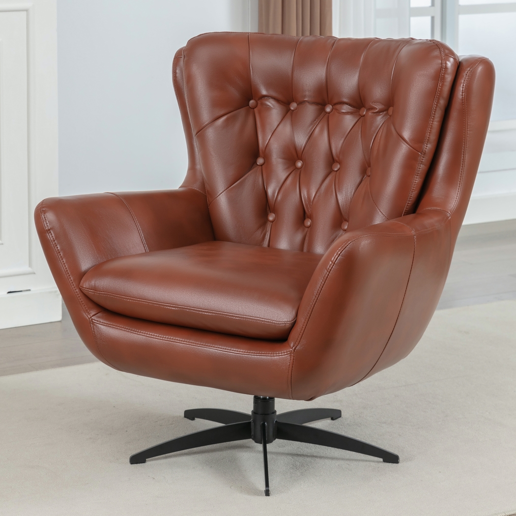 Lapua Brown Swivel Accent Chair - Thumbnail - Image 5