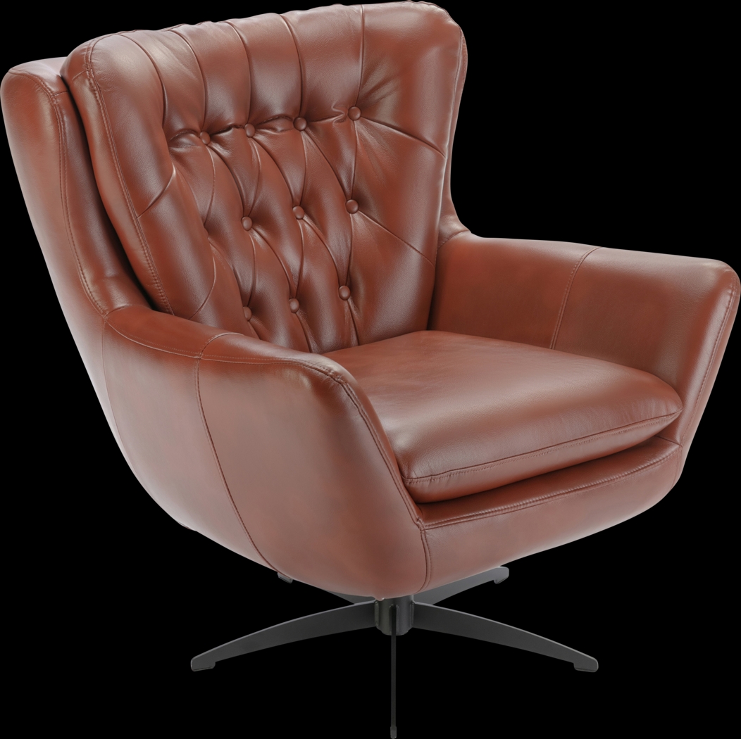 Lapua Brown Swivel Accent Chair - Thumbnail - Image 1