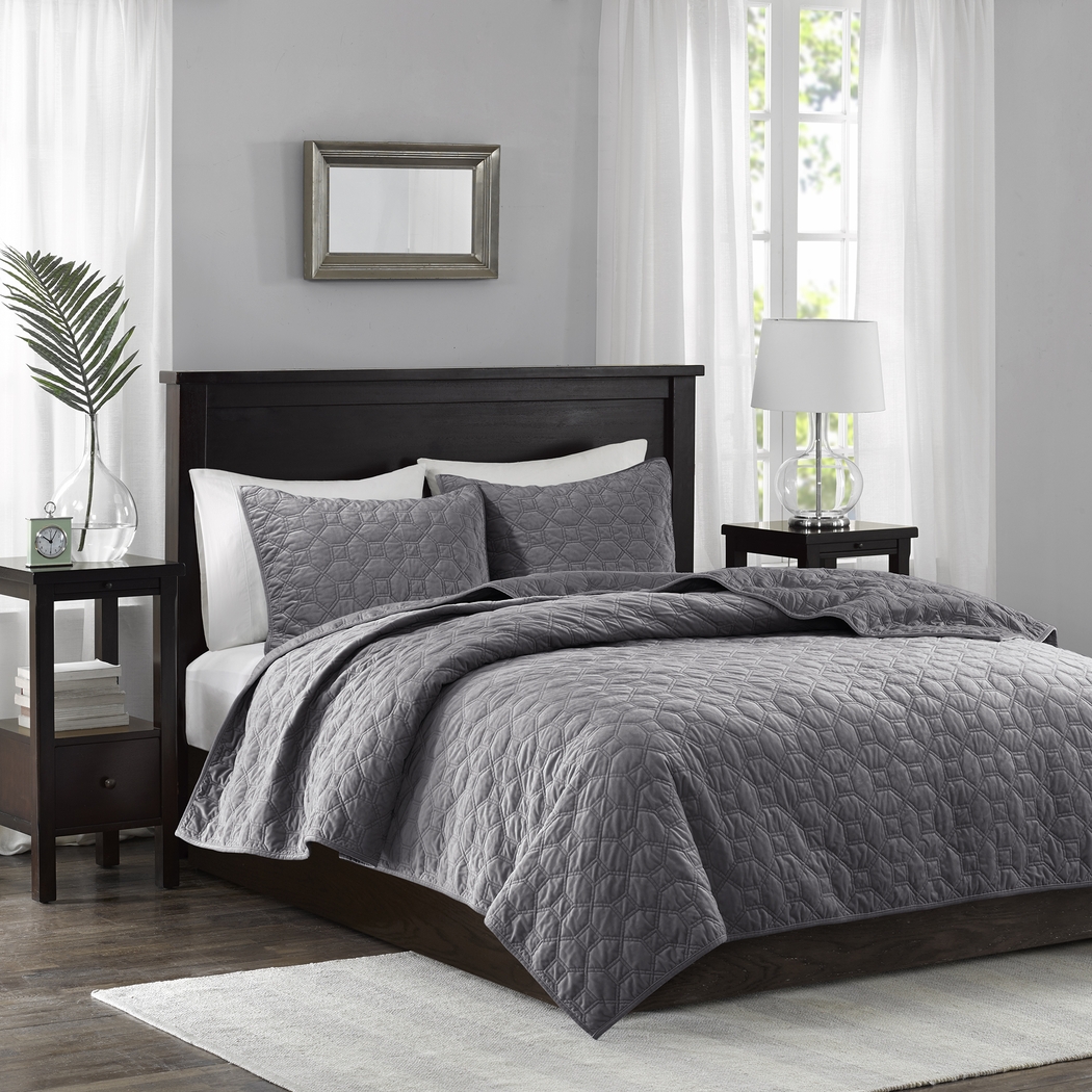 Larah Gray 3 Pc King Coverlet Set - Thumbnail - Image 2