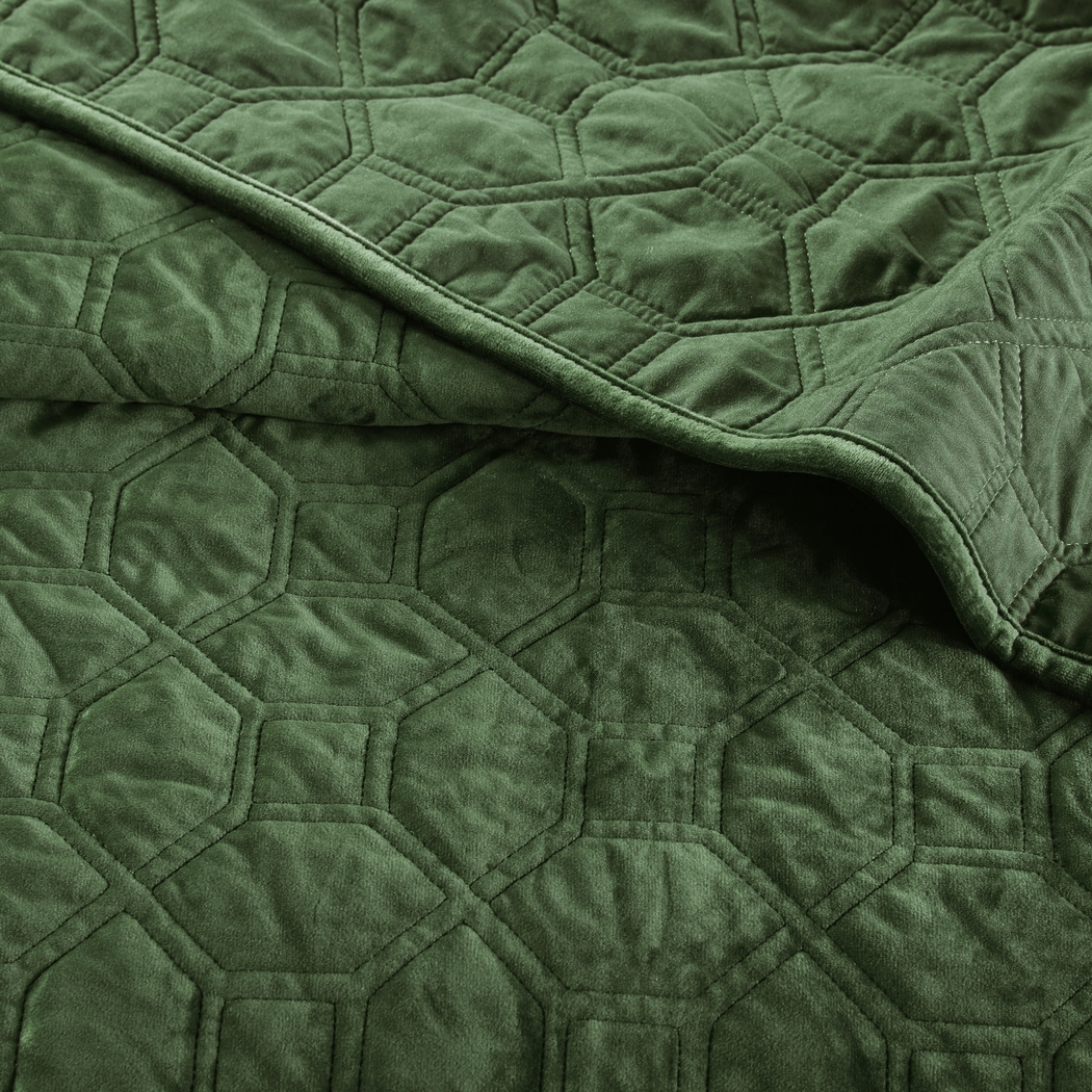 Larah Green 3 Pc King Coverlet Set - Thumbnail - Image 7