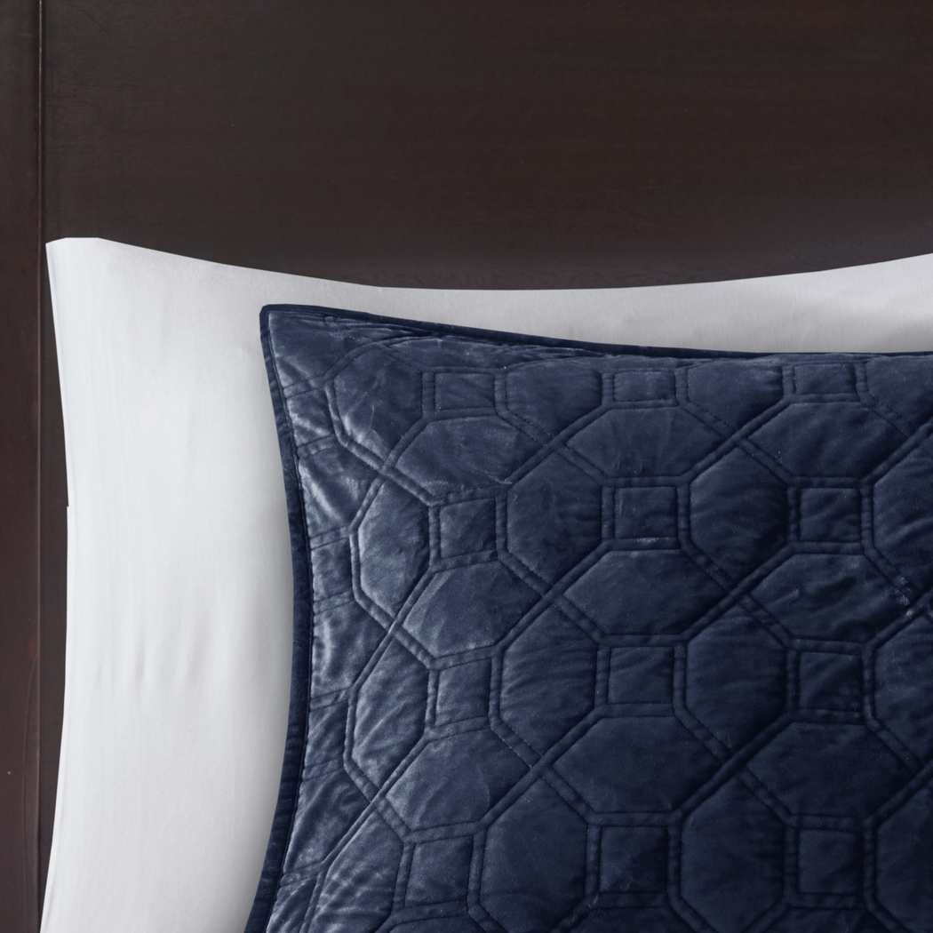 Larah Navy 3 Pc Queen Coverlet Set - Thumbnail - Image 5