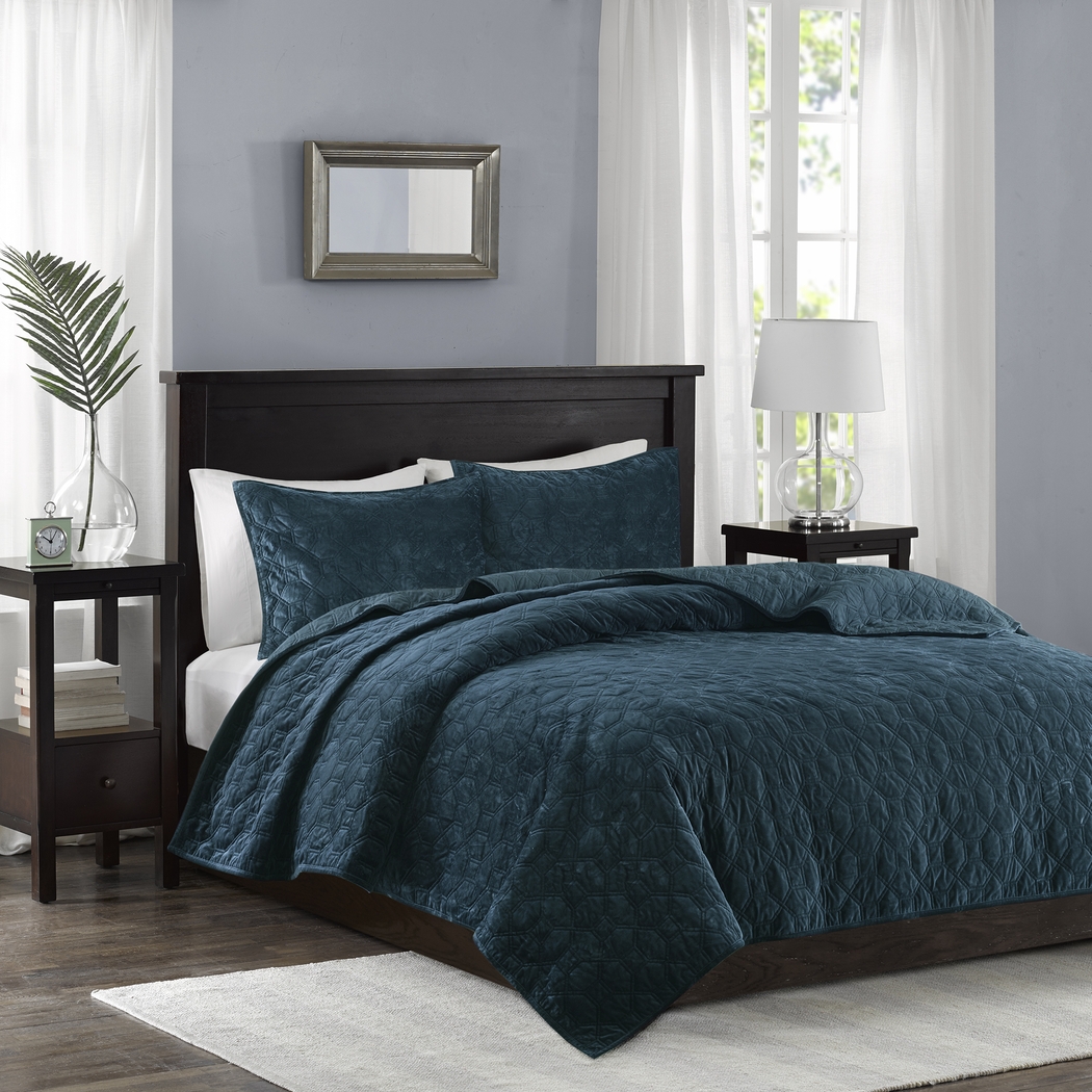 Larah Teal 3 Pc King Coverlet Set - Thumbnail - Image 2