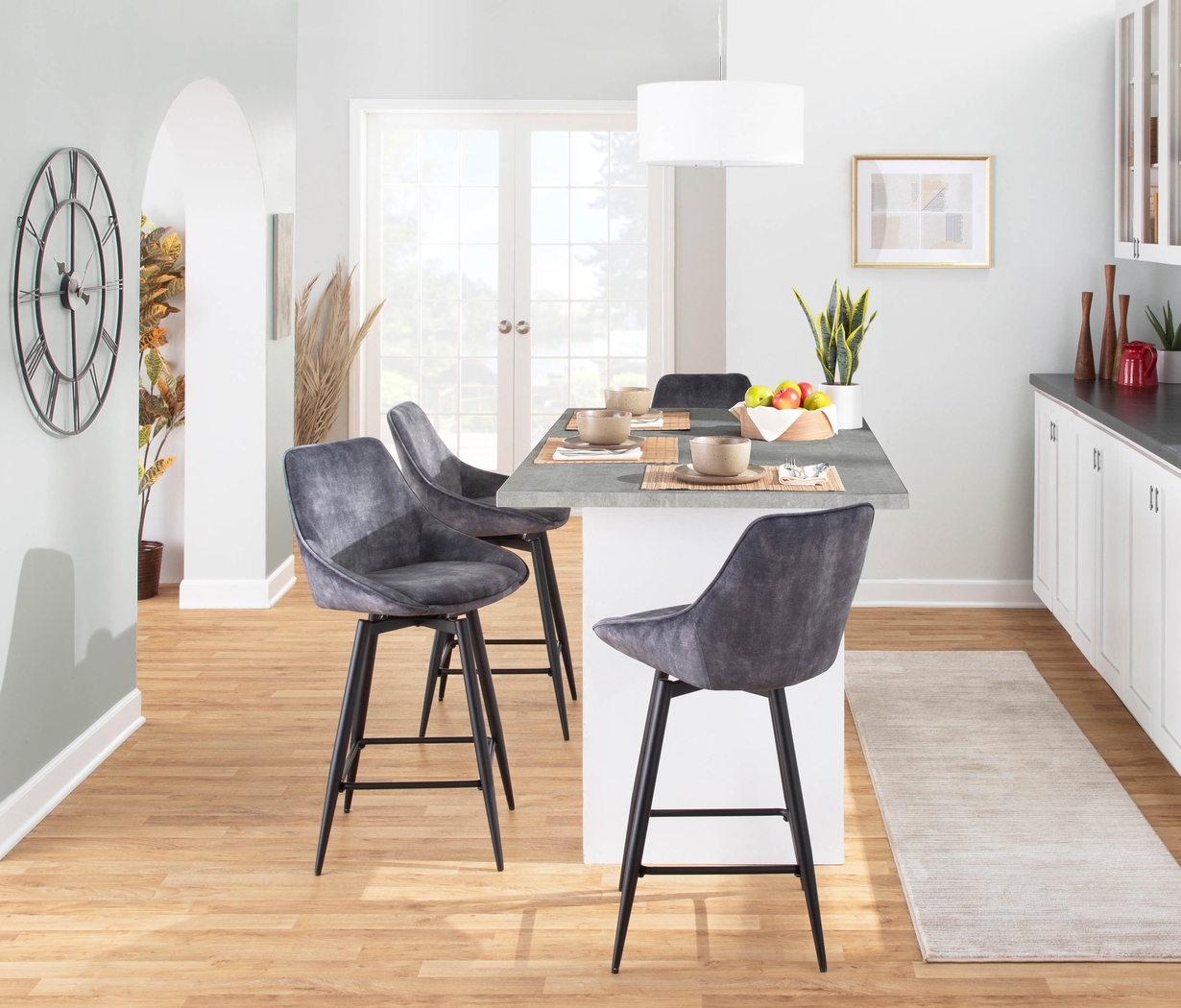 Laramore Gray Counter Height Stool, Set of 2 - Thumbnail - Image 9