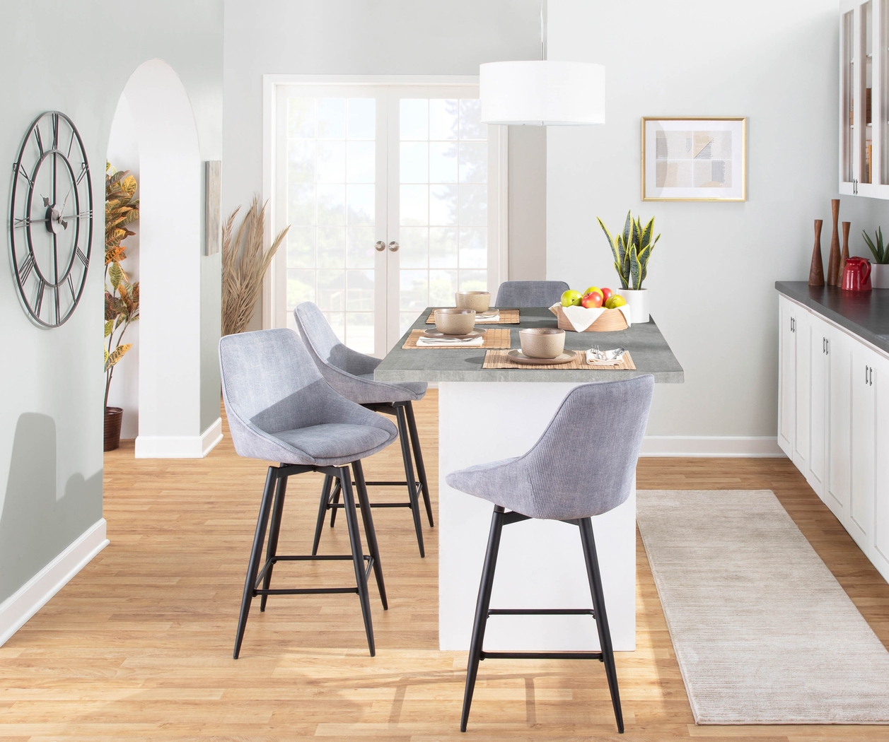 Laramore Light Gray Counter Height Stool, Set of 2 - Thumbnail - Image 9