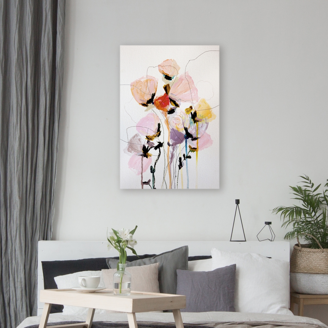 Larbee Pink Canvas Wall Art - Thumbnail - Image 2