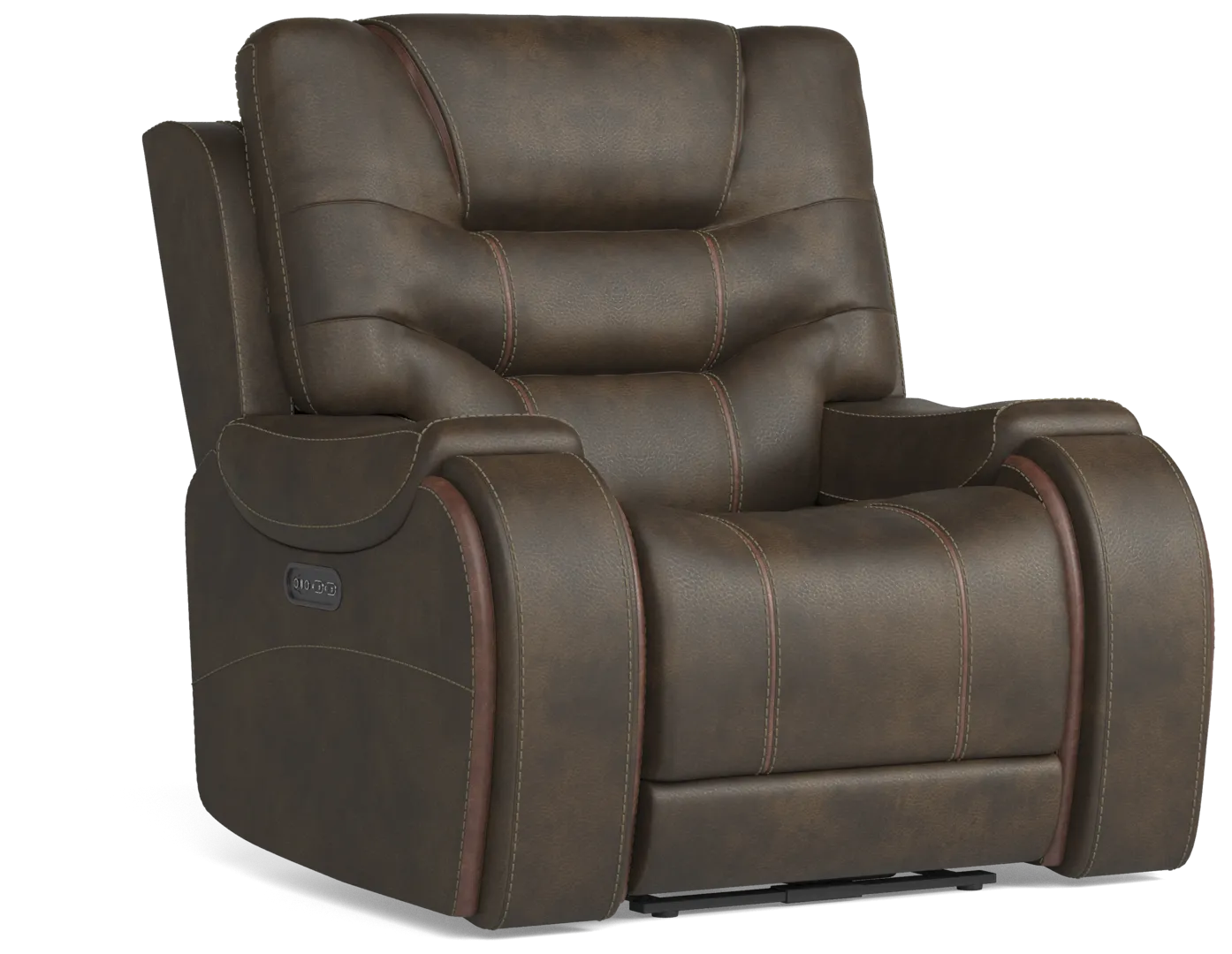 brown dual power recliner
