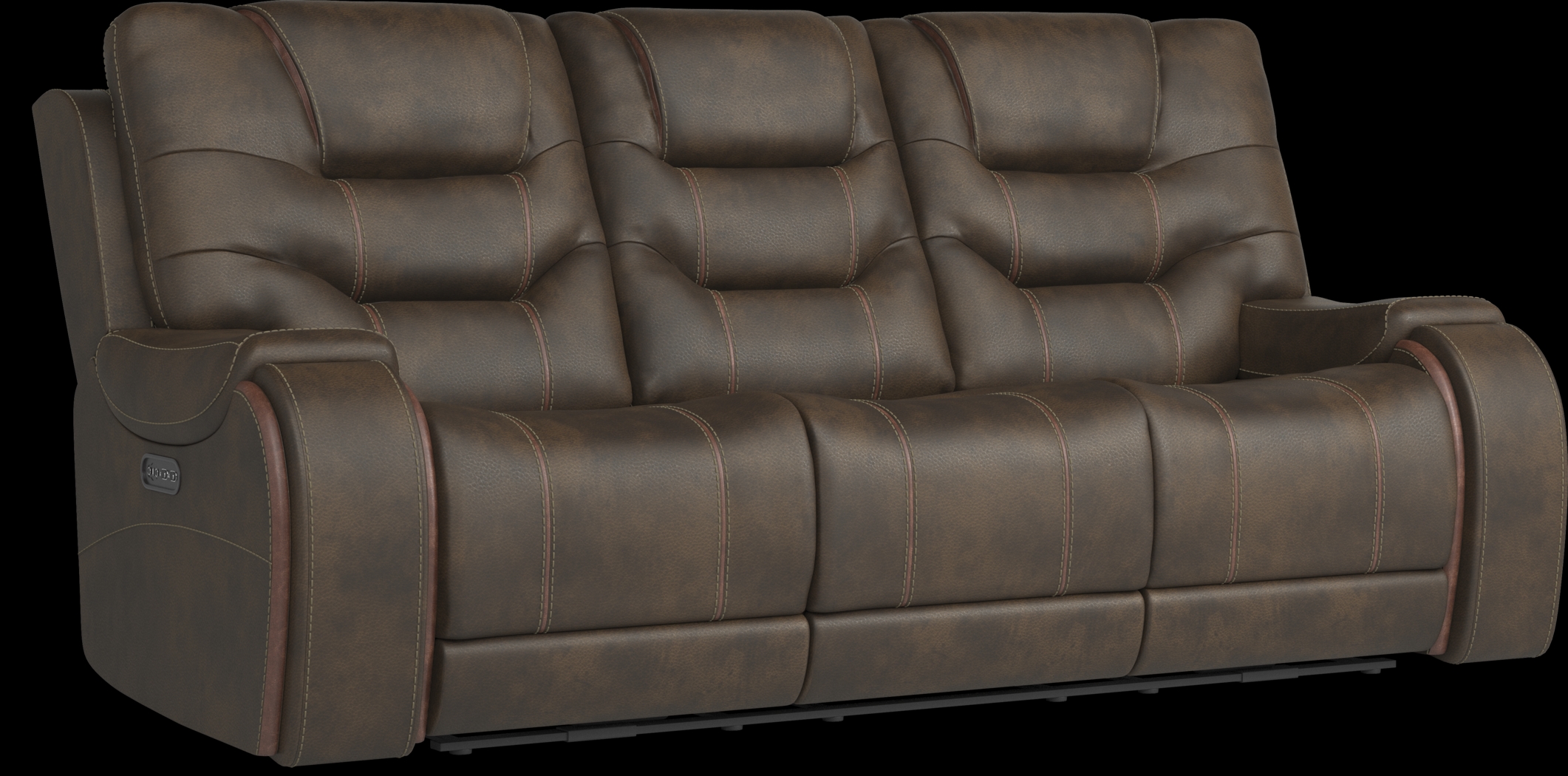 Laredo Springs Brown Dual Power Reclining Sofa - Thumbnail - Image 3