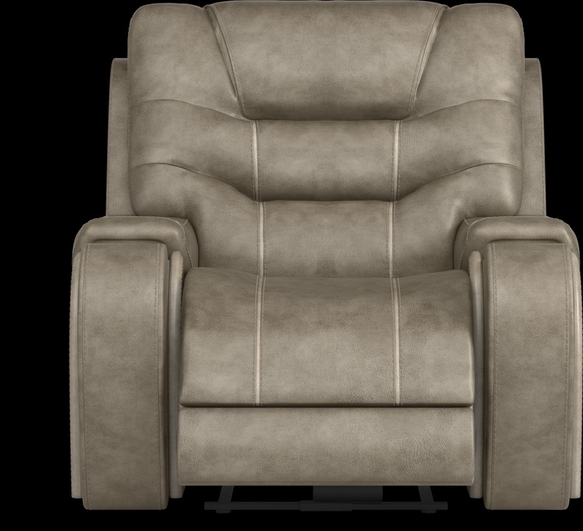 Laredo Springs Gray Dual Power Recliner - Thumbnail - Image 2