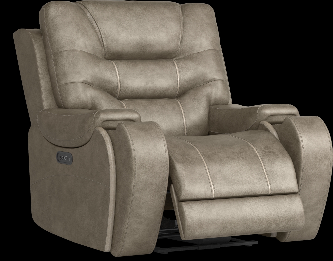 Laredo Springs Gray Dual Power Recliner - Thumbnail - Image 1