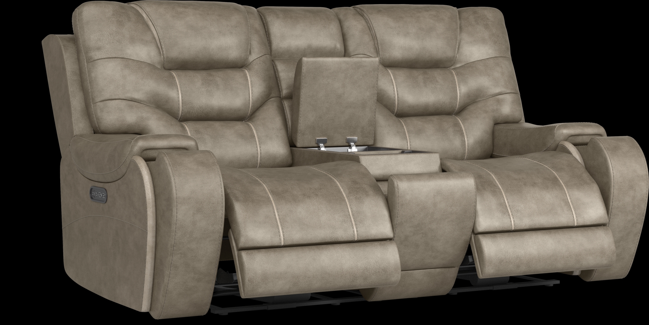 Laredo Springs Gray Dual Power Reclining Console Loveseat - Thumbnail - Image 3