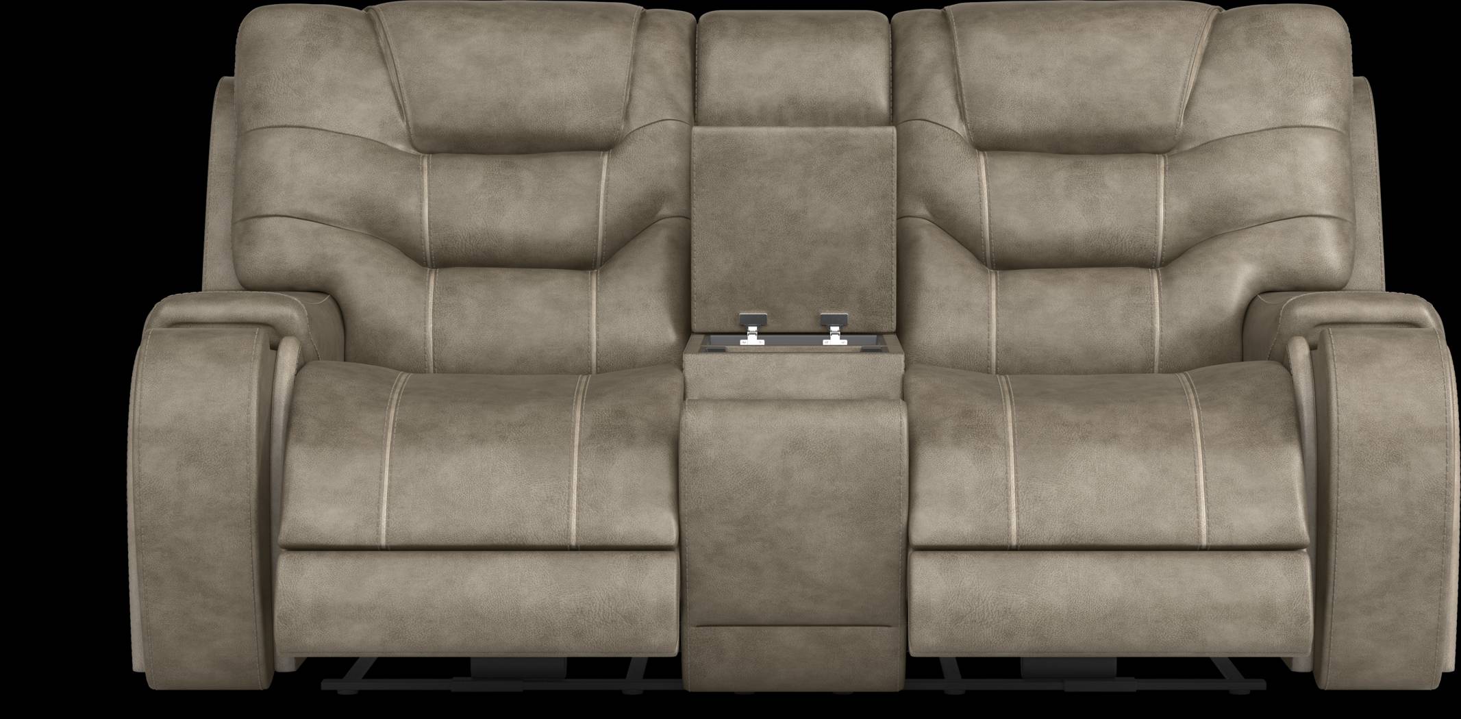 Laredo Springs Gray Dual Power Reclining Console Loveseat - Thumbnail - Image 1
