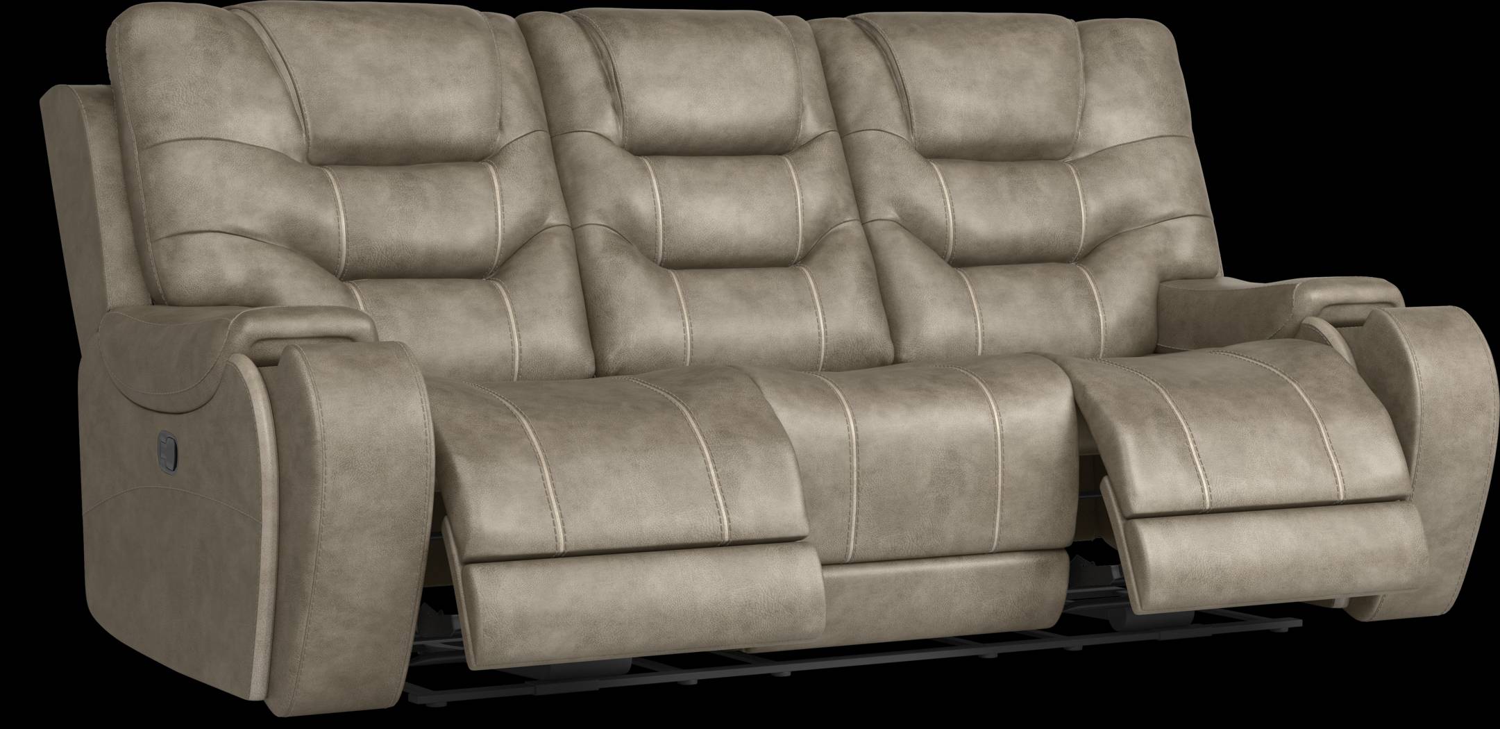 Laredo Springs Gray Reclining Sofa - Thumbnail - Image 3