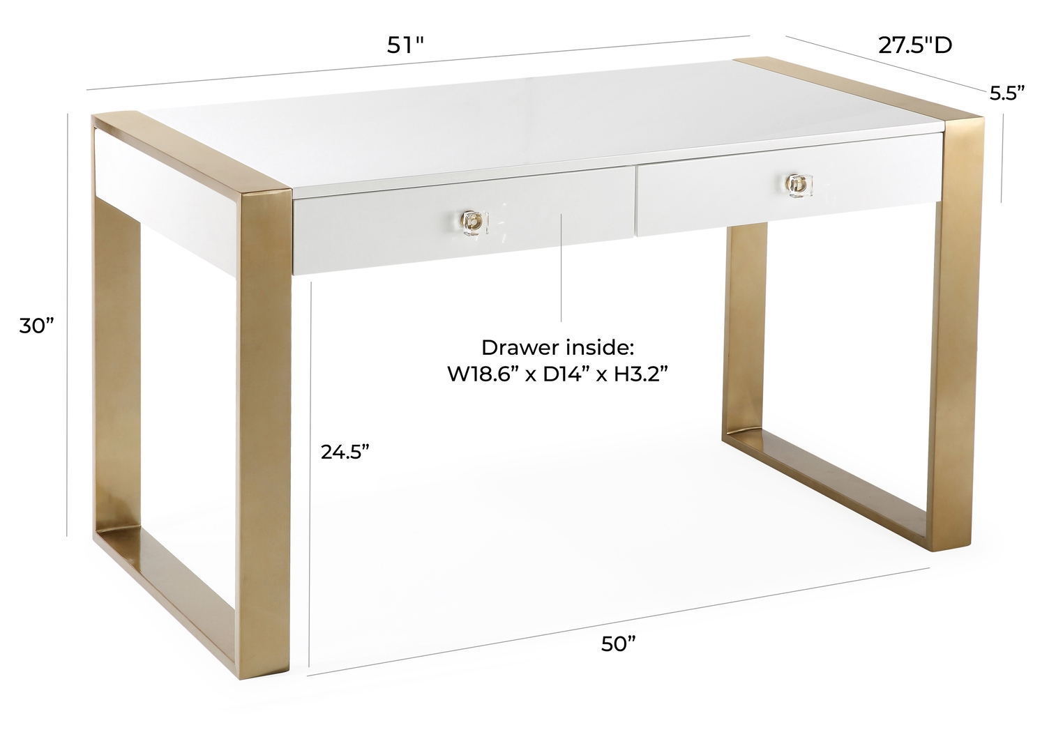 Larina Ann White Desk - Thumbnail - Image 10