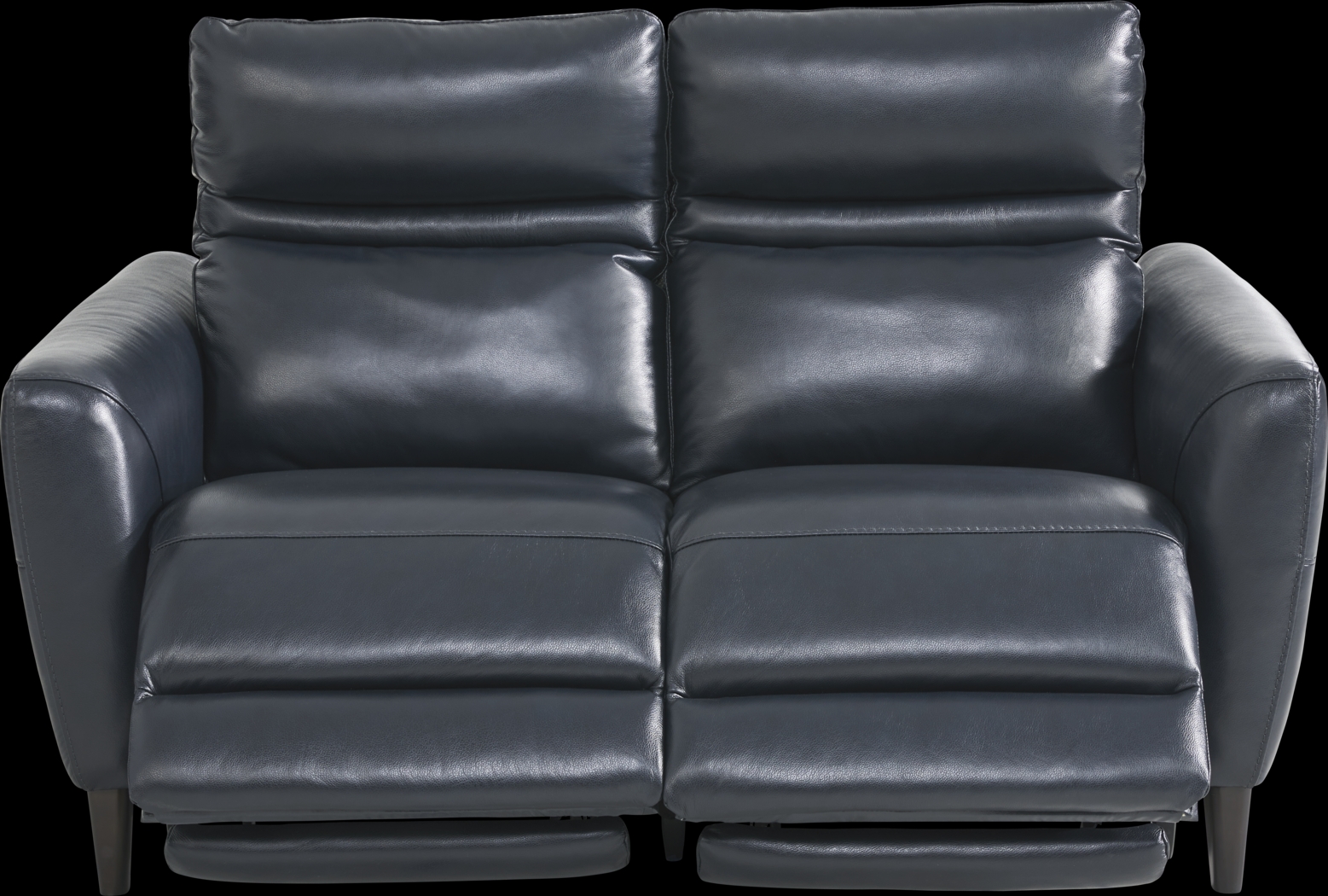 Larino Blue Leather 7 Pc Dual Power Reclining Living Room - Thumbnail - Image 6