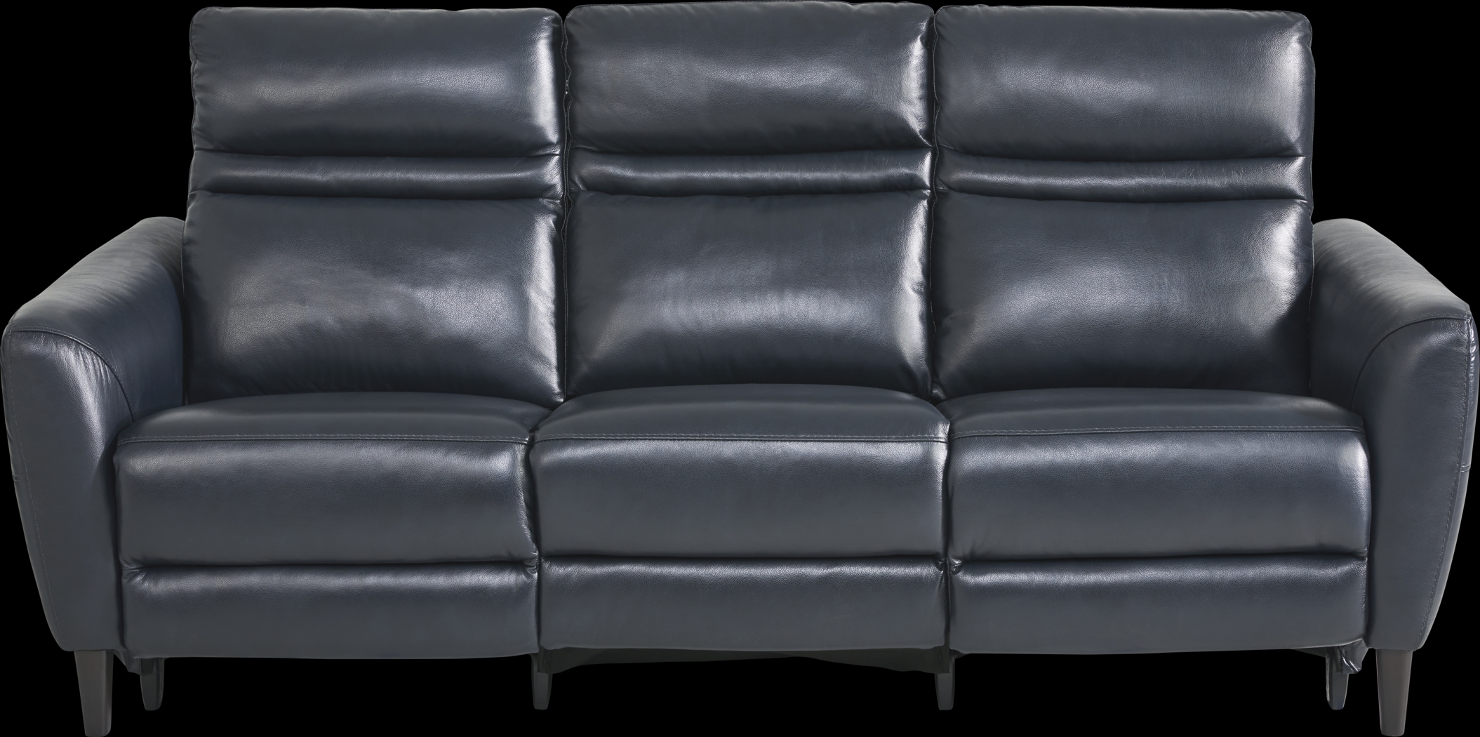 Larino Blue Leather 7 Pc Dual Power Reclining Living Room - Thumbnail - Image 2