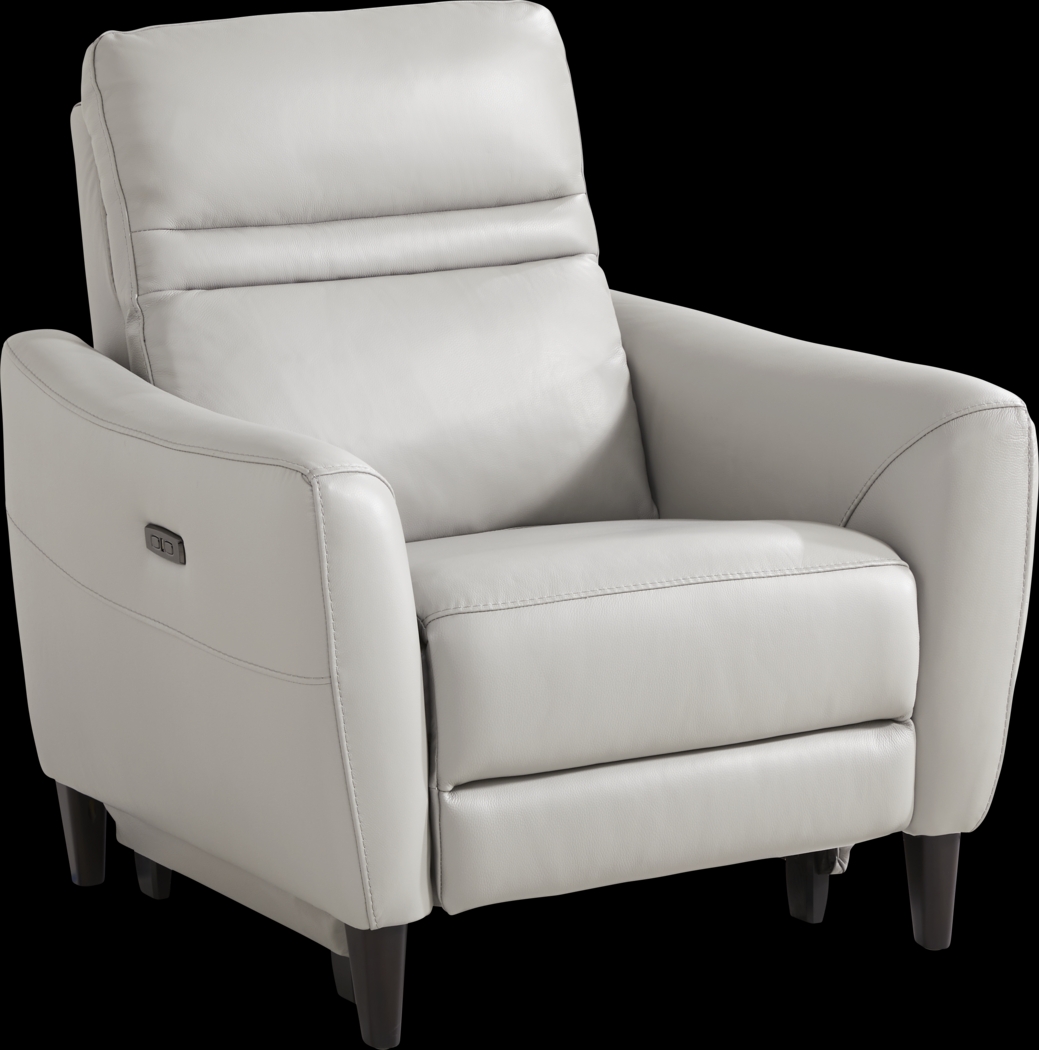 Larino Light Gray Leather 3 Pc Dual Power Reclining Living Room - Thumbnail - Image 13