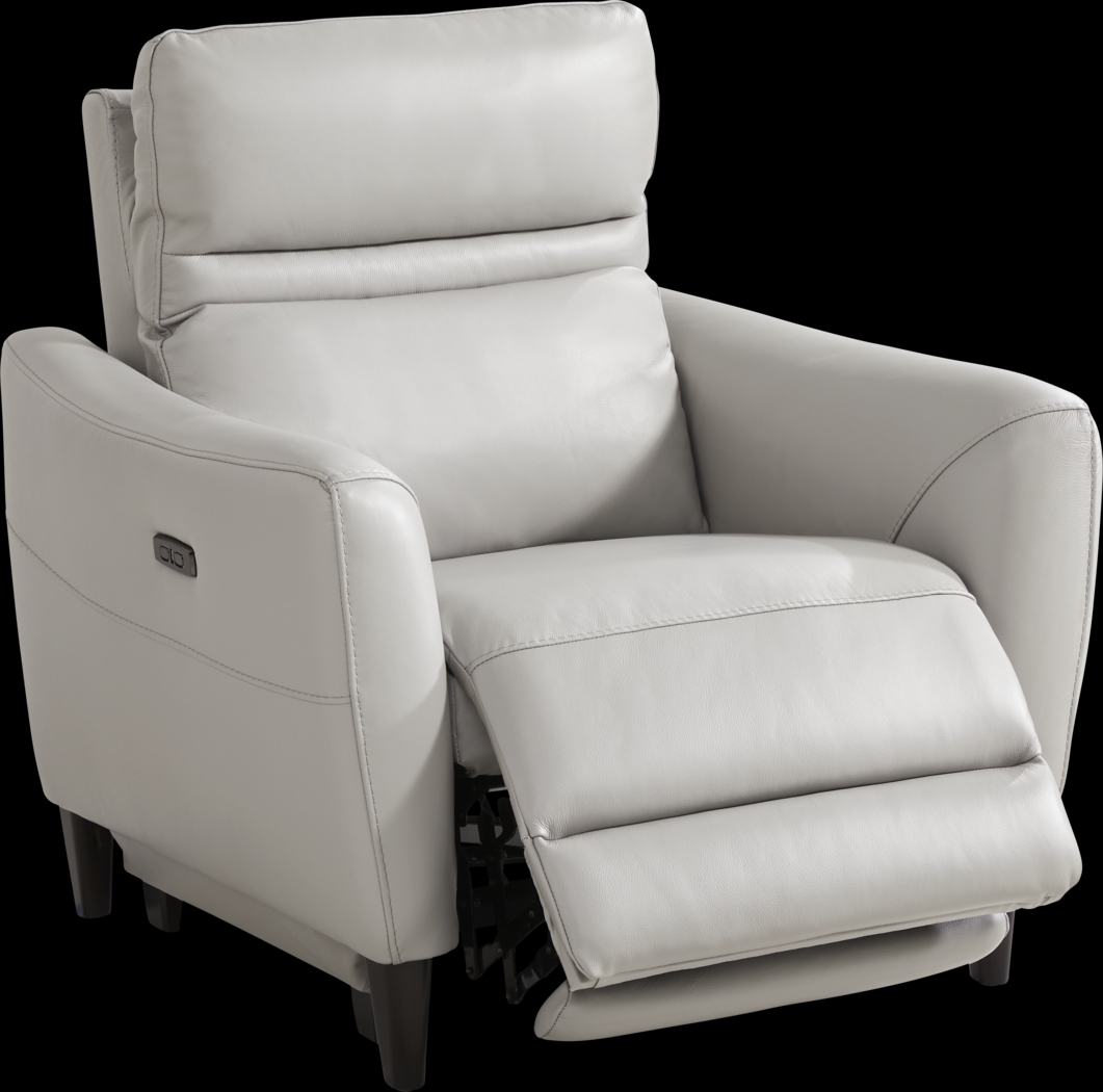 Larino Light Gray Leather 3 Pc Dual Power Reclining Living Room - Thumbnail - Image 14