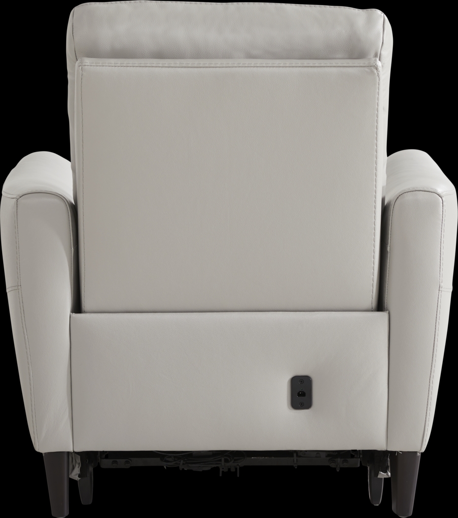 Larino Light Gray Leather 3 Pc Dual Power Reclining Living Room - Thumbnail - Image 15