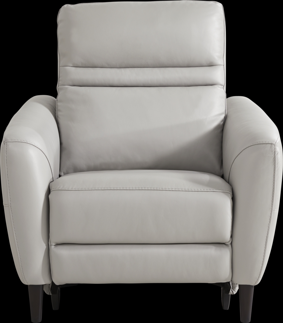 Larino Light Gray Leather 3 Pc Dual Power Reclining Living Room - Thumbnail - Image 12