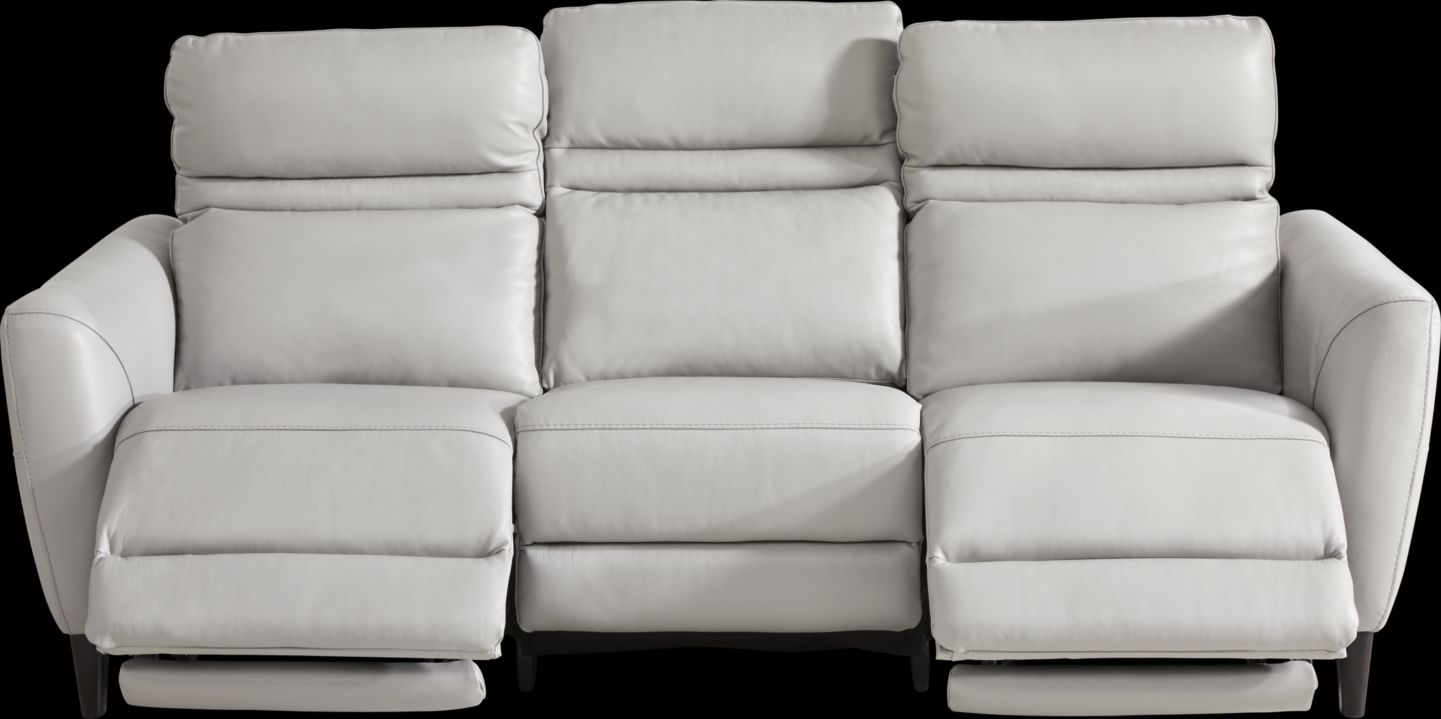 Larino Light Gray Leather 3 Pc Dual Power Reclining Living Room - Thumbnail - Image 3