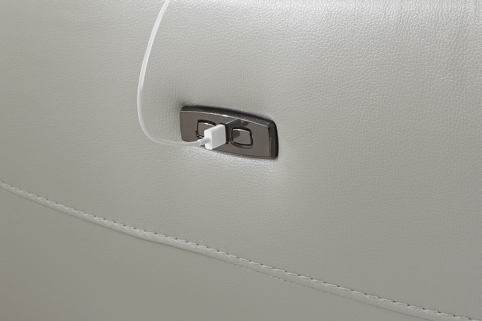 Larino Light Gray Leather 3 Pc Dual Power Reclining Living Room - Thumbnail - Image 7