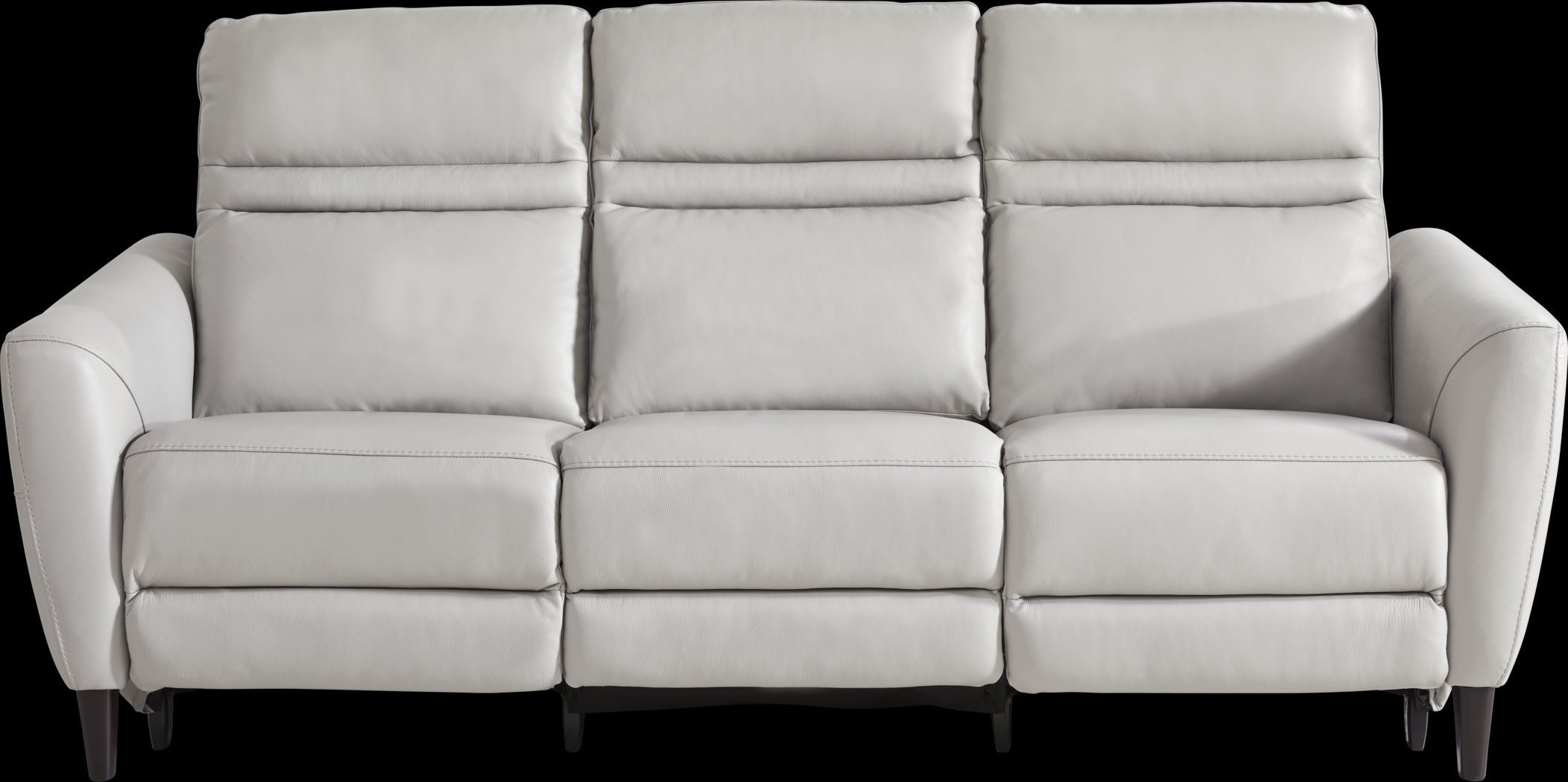 Larino Light Gray Leather 3 Pc Dual Power Reclining Living Room - Thumbnail - Image 2