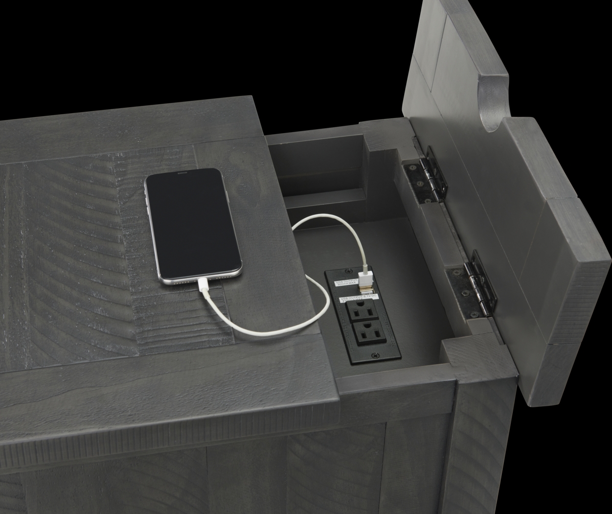 Larkhall Gray Chairside Table - Thumbnail - Image 8