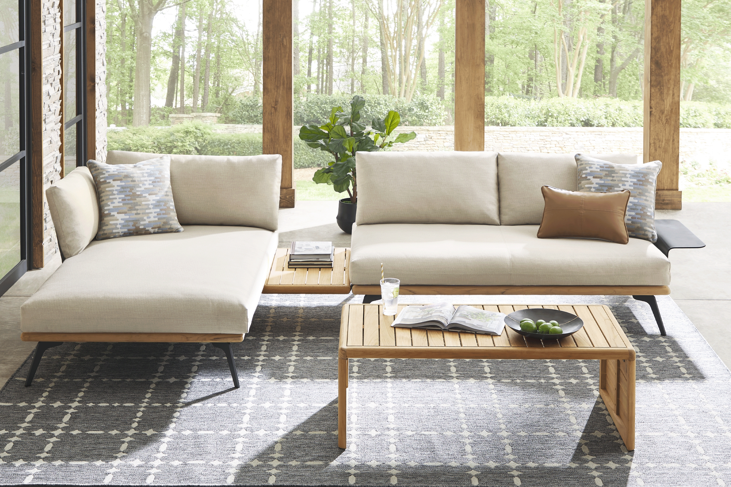 Larkin Natural 3 Pc Outdoor Sectional - Thumbnail - Image 2