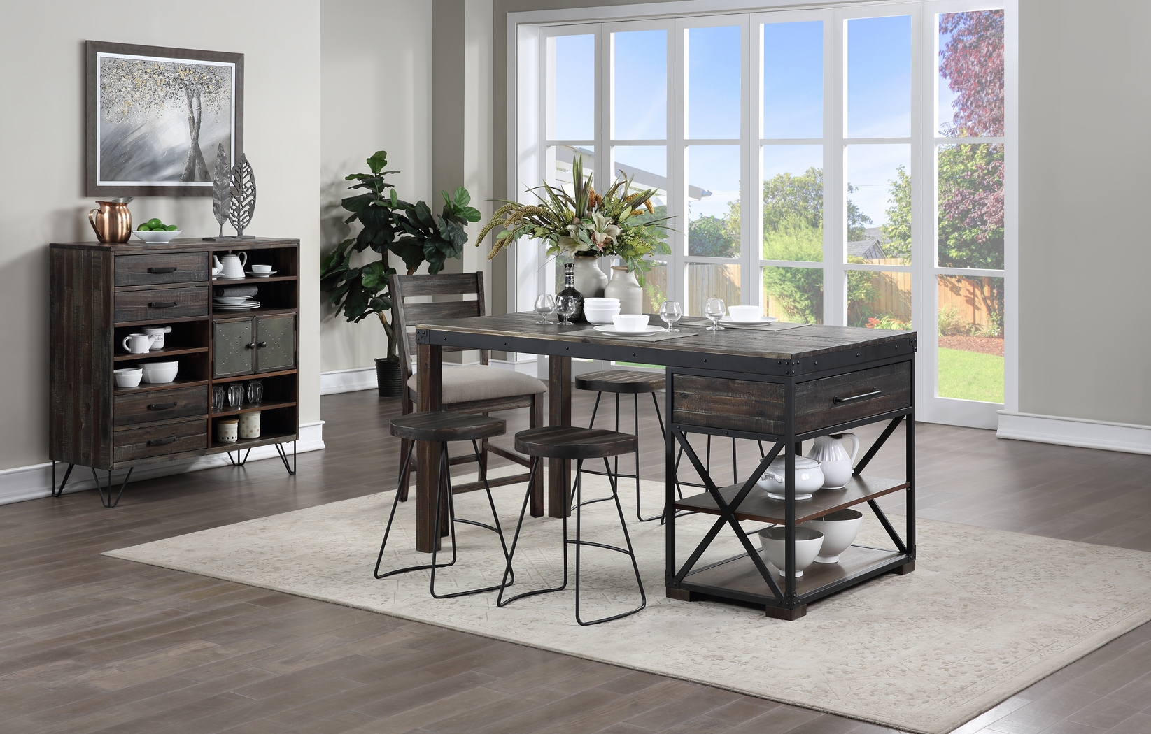 Larkmartin Brown Swivel Barstool - Thumbnail - Image 6