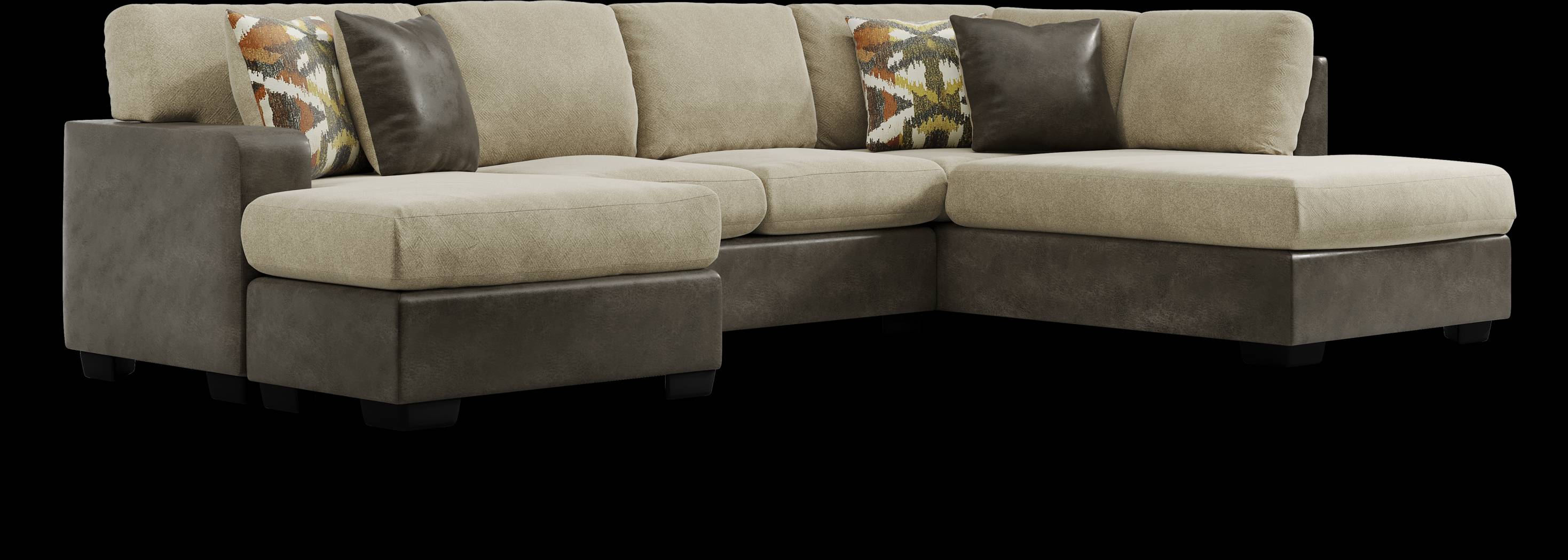 Larna Park Taupe 5 Pc Sectional Living Room - Thumbnail - Image 3