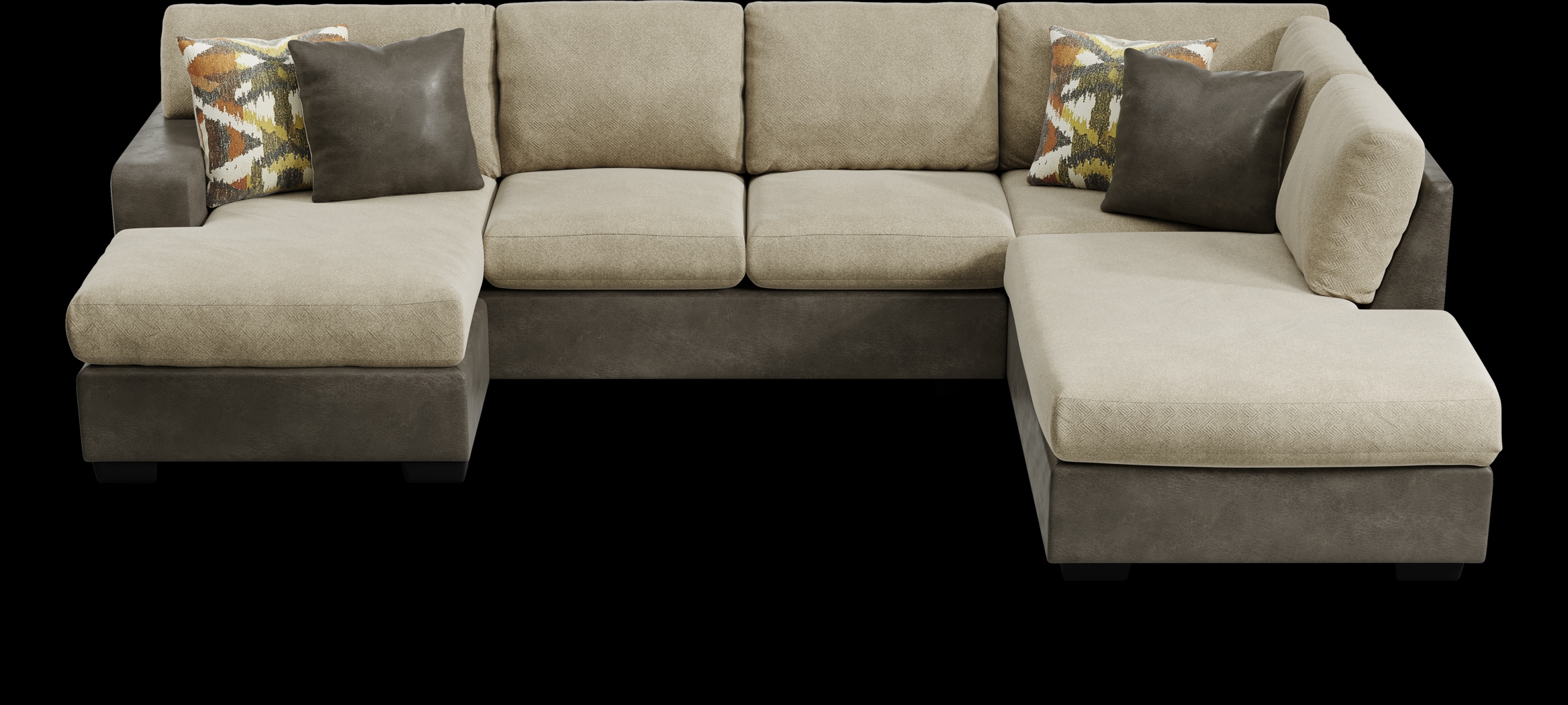 Larna Park Taupe 5 Pc Sectional Living Room - Thumbnail - Image 4