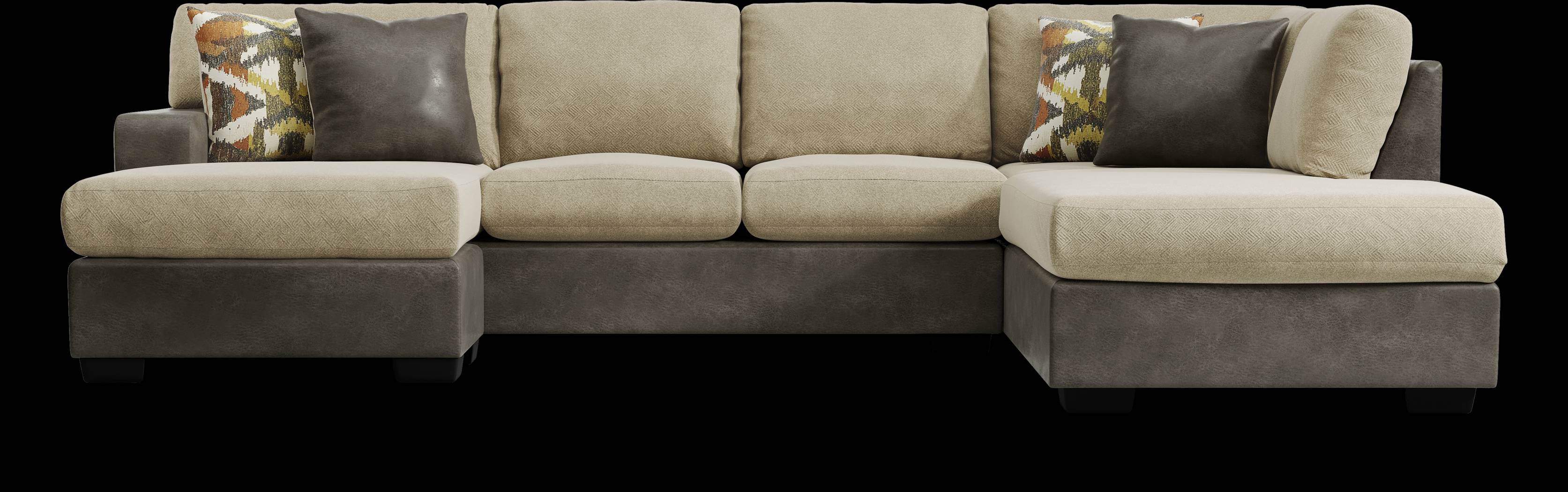 Larna Park Taupe 5 Pc Sectional Living Room - Thumbnail - Image 2