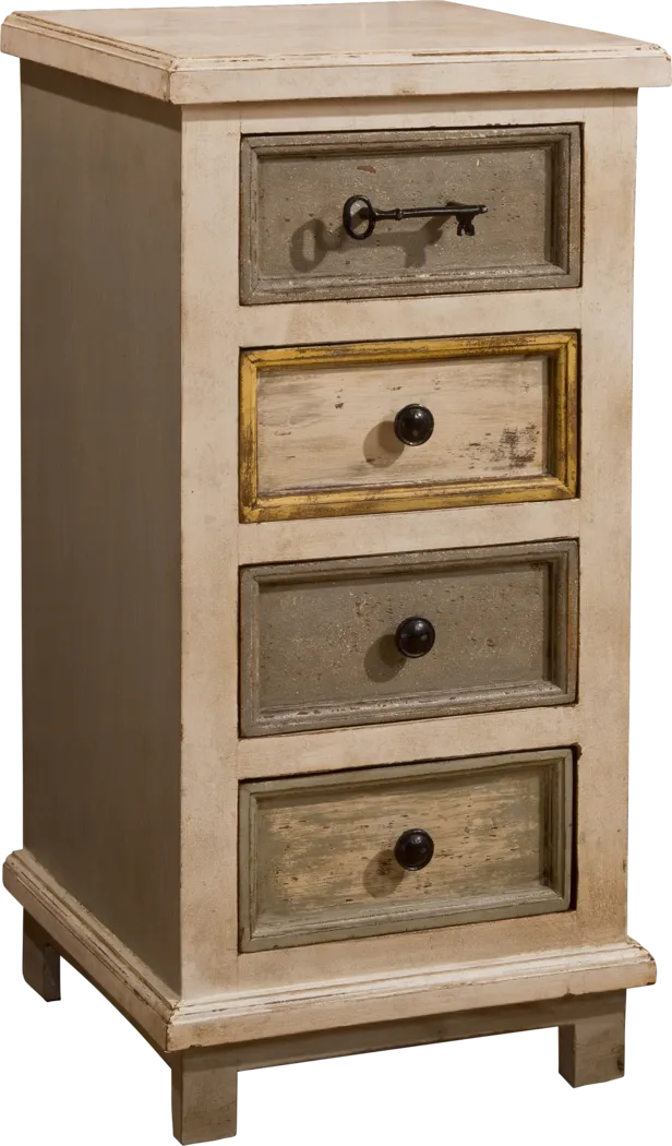 LaRose Off-White Four Drawer Accent Cabinet - Thumbnail - Image 1